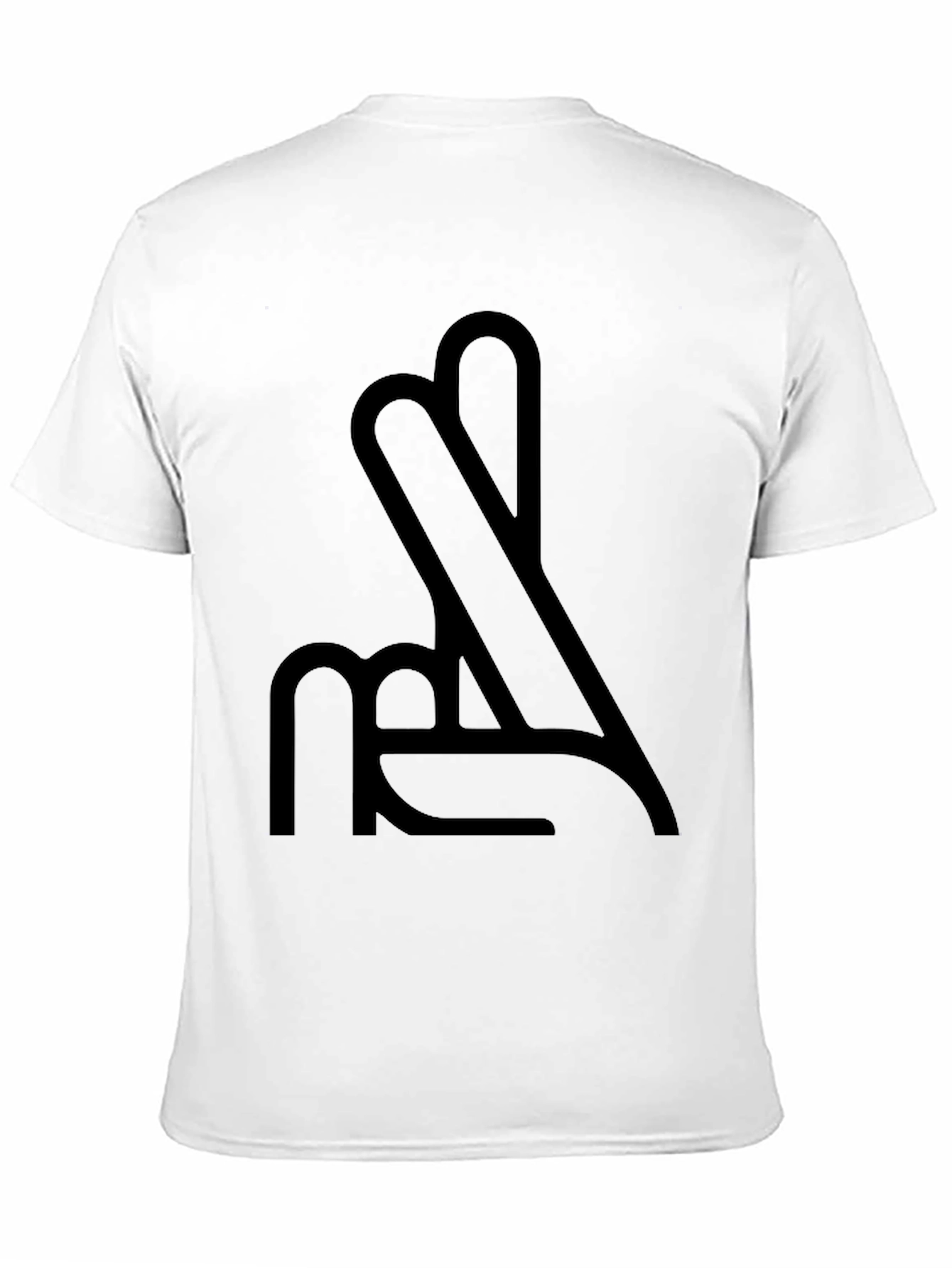 Black Fingers Crossed Black Graphic Tee Shirt view 11