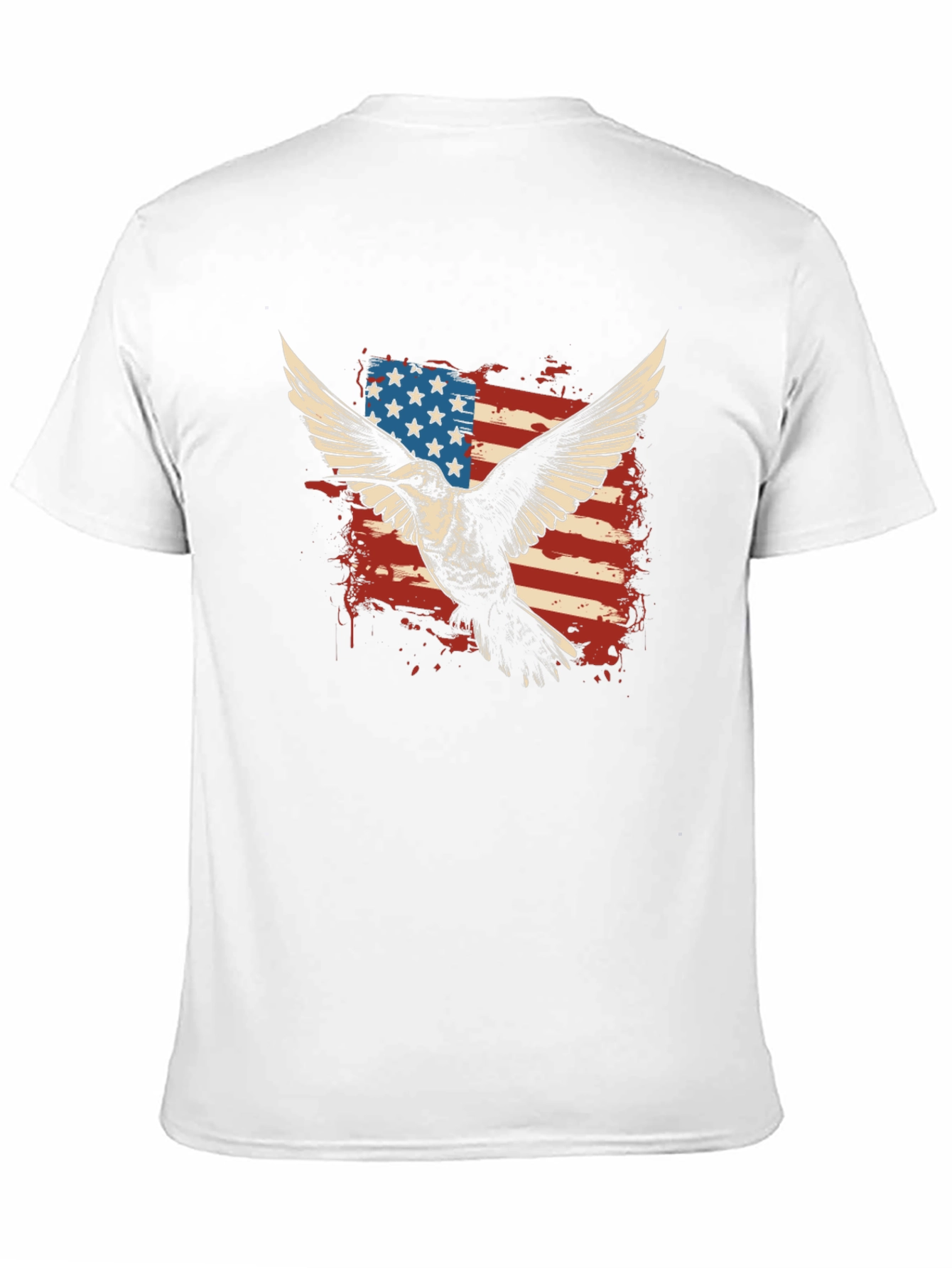 Black American Flag Eagle Graphic T-Shirt view 11