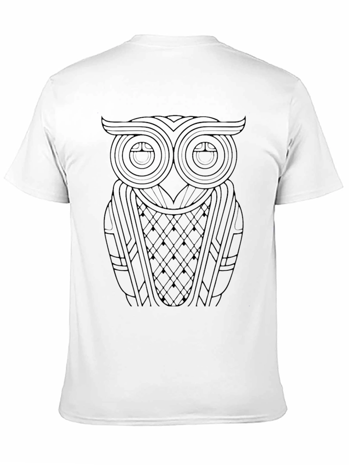 Black Abstract Owl Graphic Black T-Shirt view 11