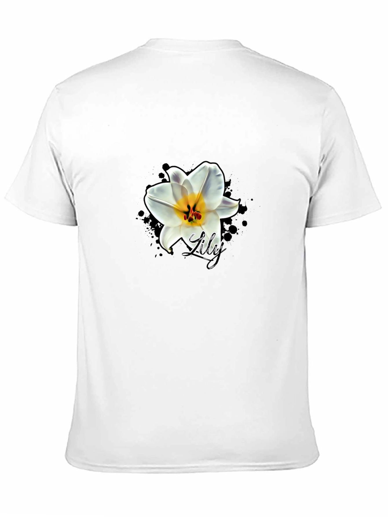 Black Black T-Shirt with Lily Graphic view 11