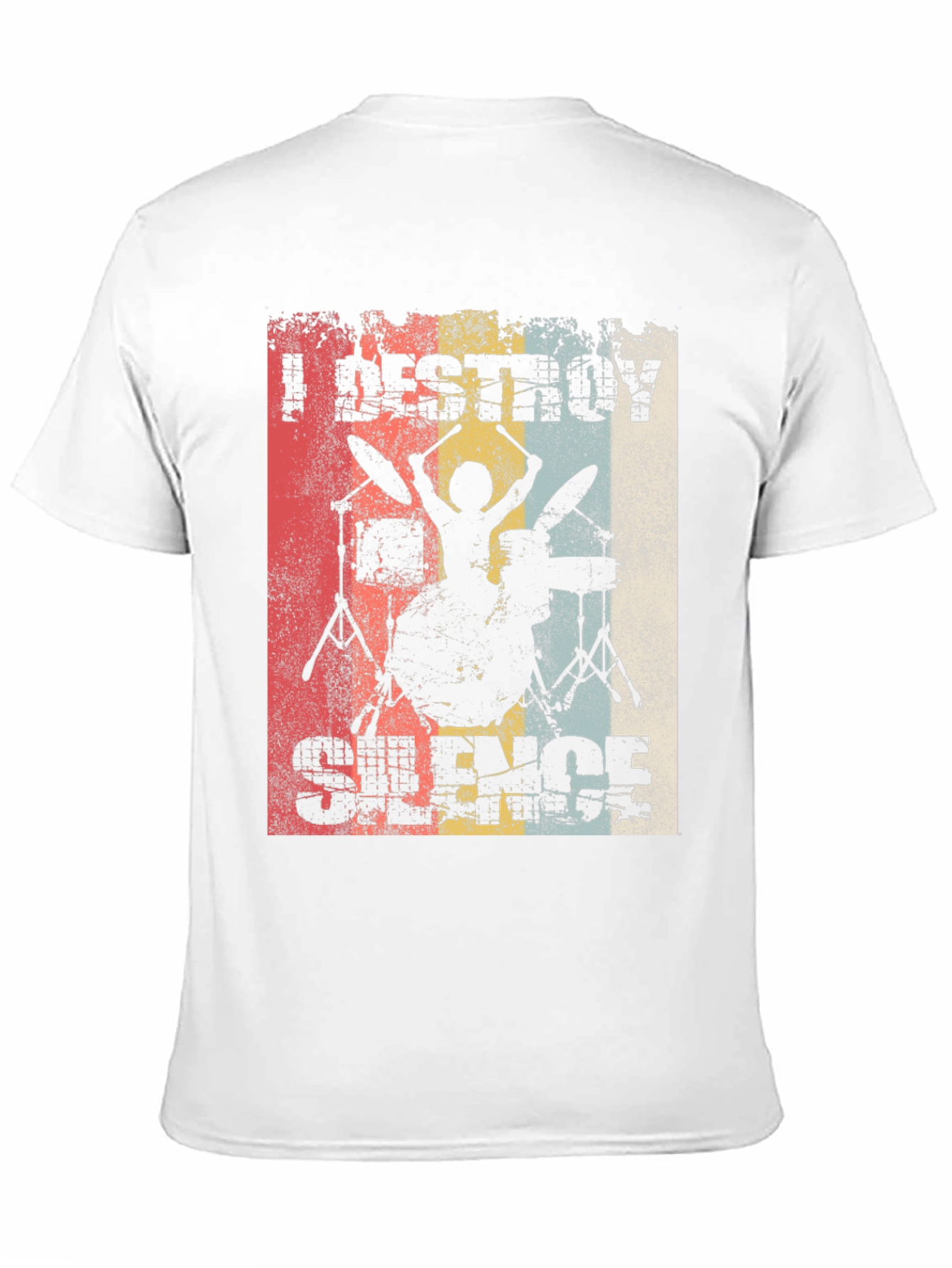 Black I Destroy Silence Drummer Graphic Tee view 11