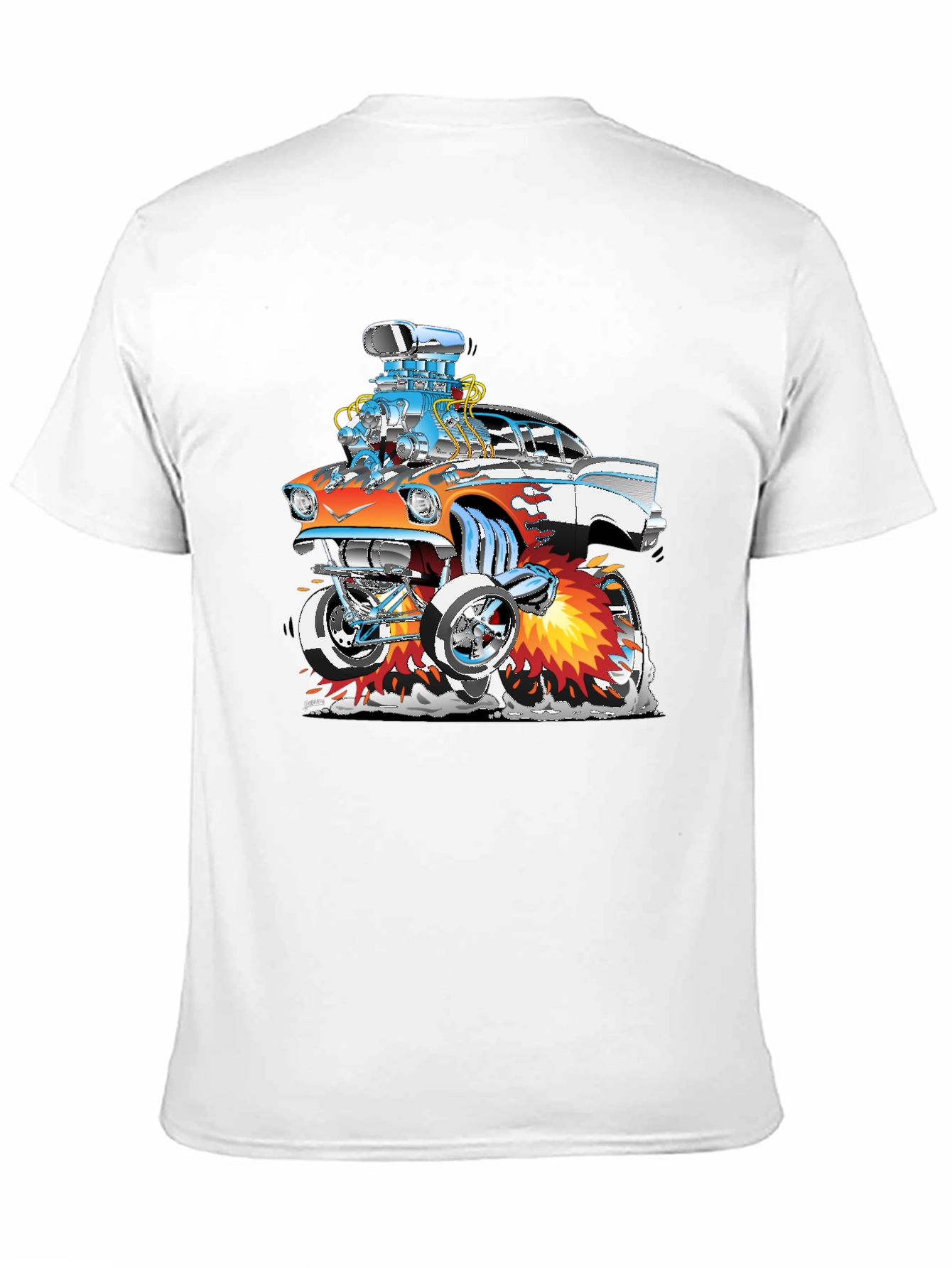 Black Cartoon Hot Rod Graphic T-Shirt view 11