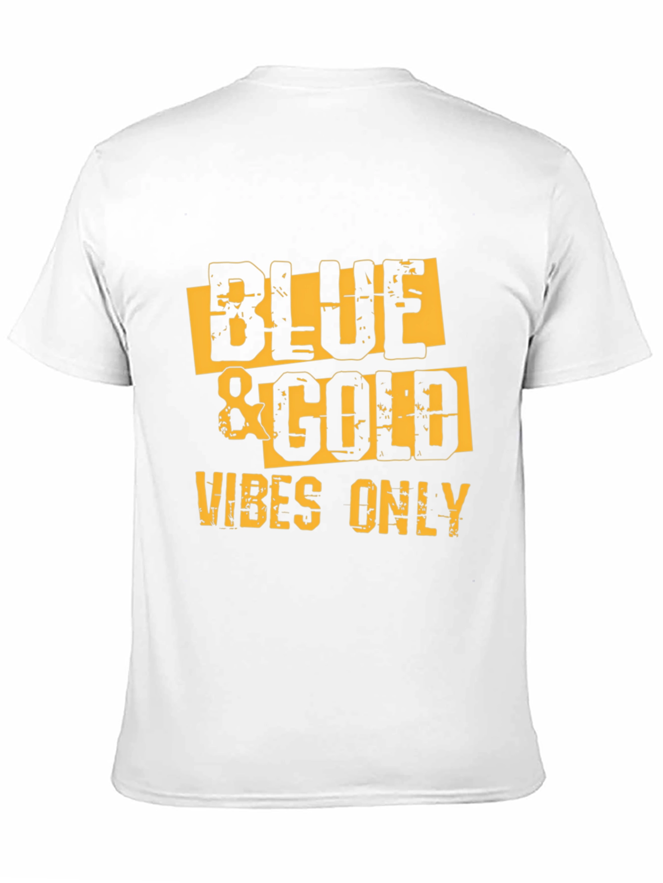 Black Blue & Gold Vibes Only T-Shirt view 11