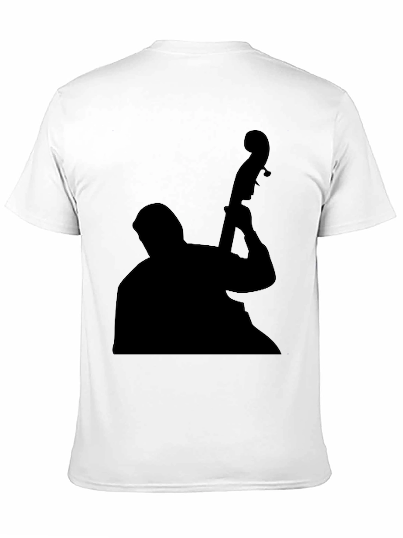 Black Jazz Bass Player Silhouette Black T-Shirt view 11