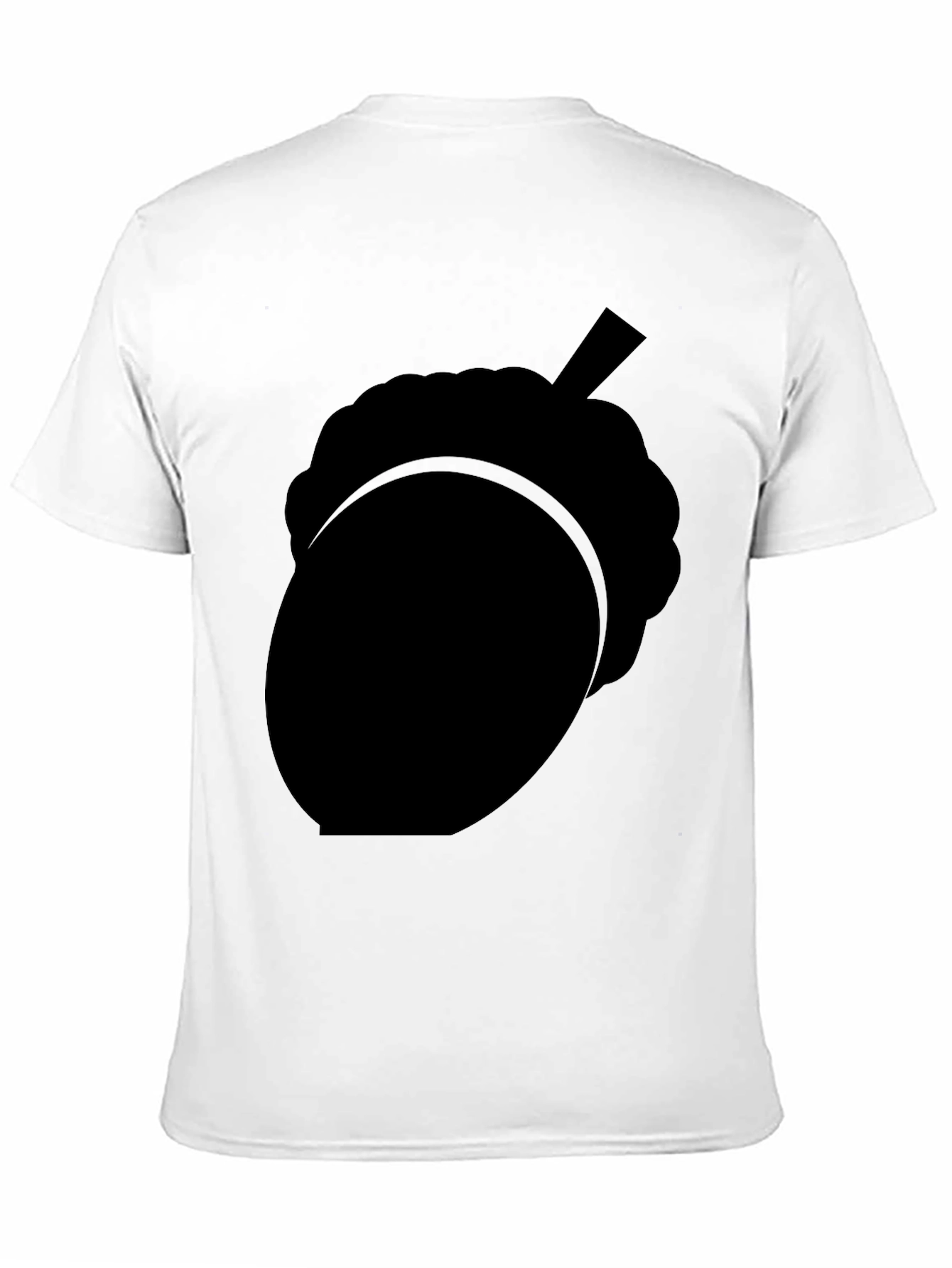 Black Acorn Silhouette Graphic Tee - Nature Inspired Black T-Shirt view 11