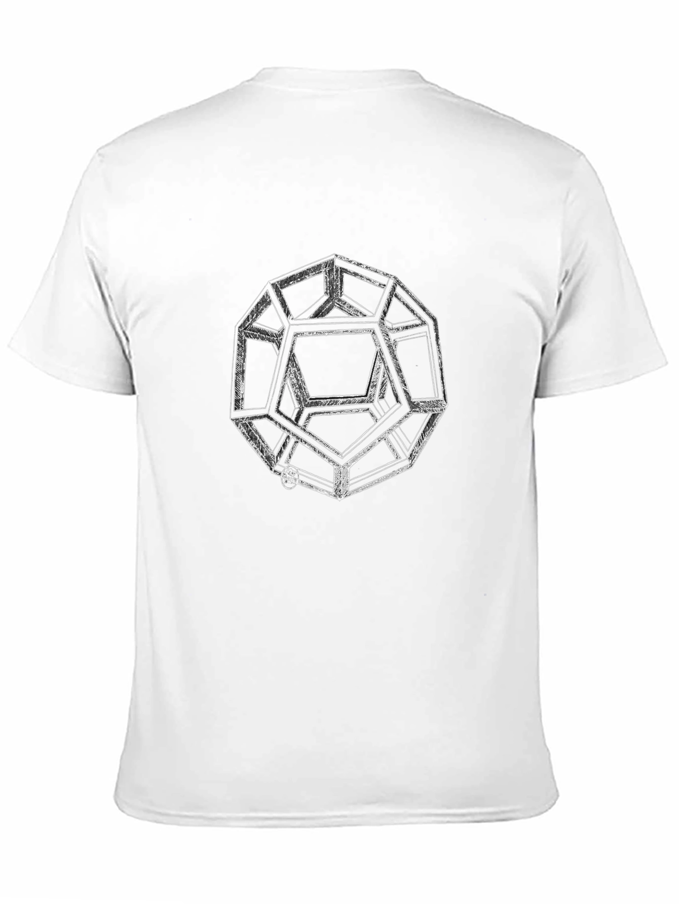 Black Geometric Design Black T-Shirt view 11