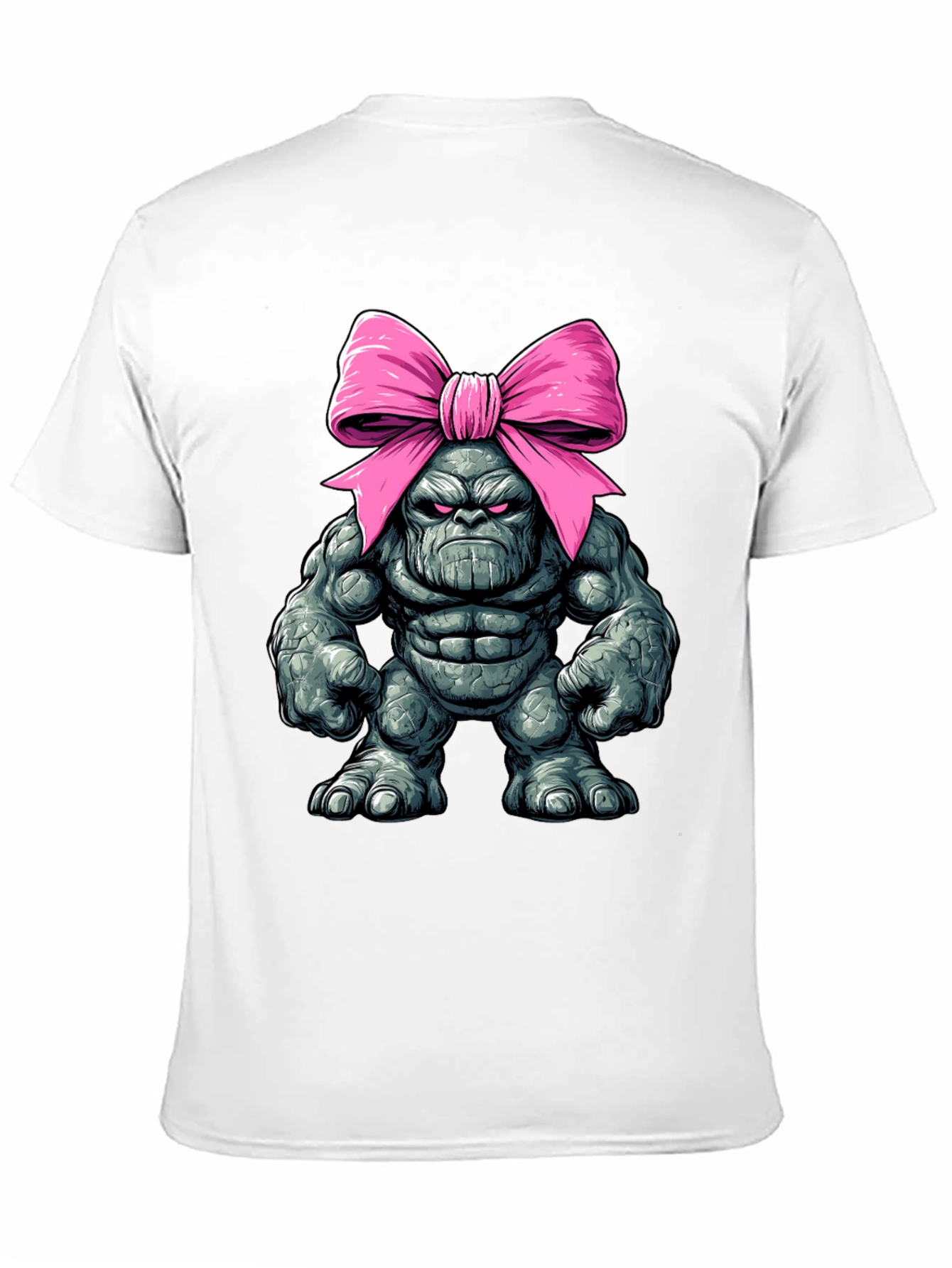 Black Funny Thanos with Pink Bow T-Shirt view 11