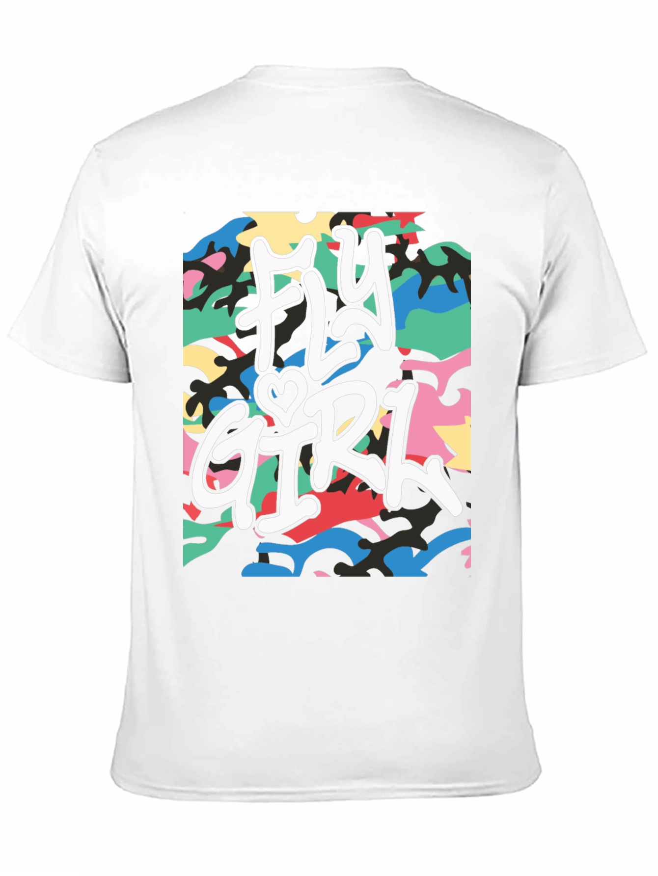 Black Fly Girl Graphic Tee - Urban Camo Design view 11