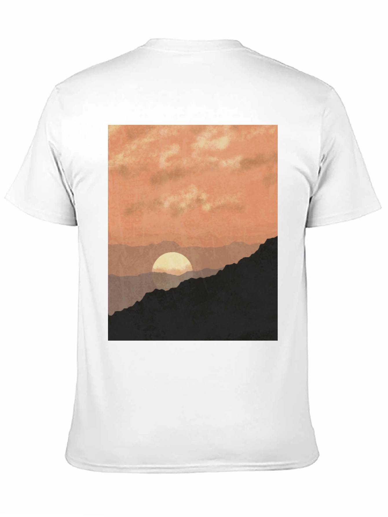 Black Sunset Mountain Graphic Tee - Stylish Black T-Shirt view 11