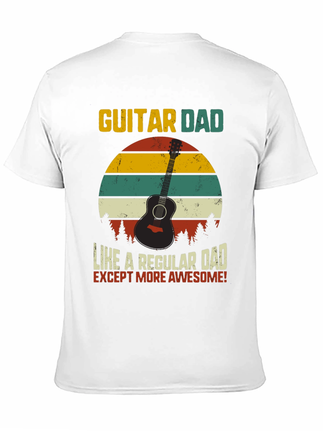 Black Guitar Dad Awesome T-Shirt view 11