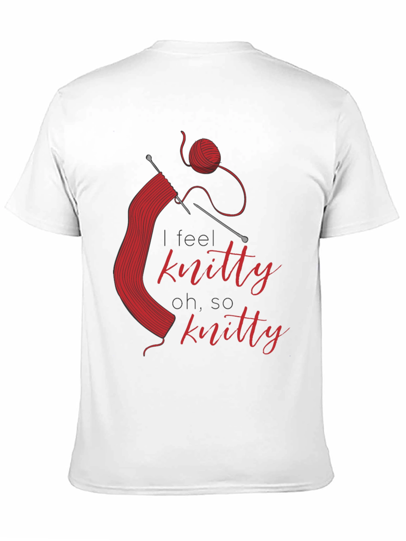 Black Knitty T-Shirt - Red Knitting Design view 11