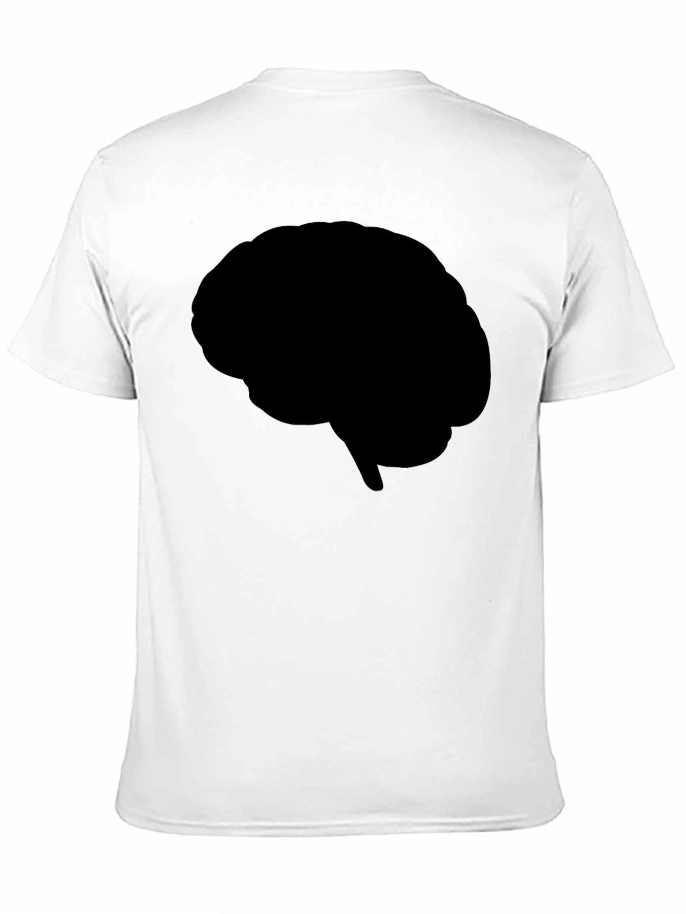 Black Brain Silhouette T-Shirt - Black Graphic Tee view 11