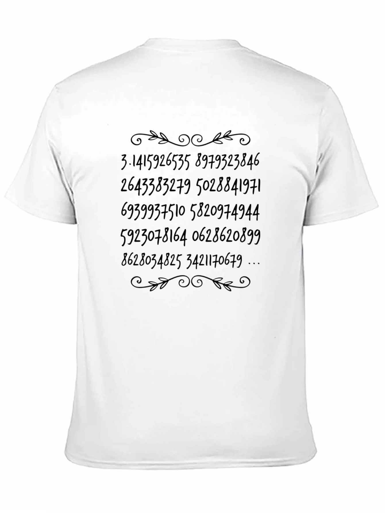 Black Pi Number Print Casual Black T-Shirt view 11