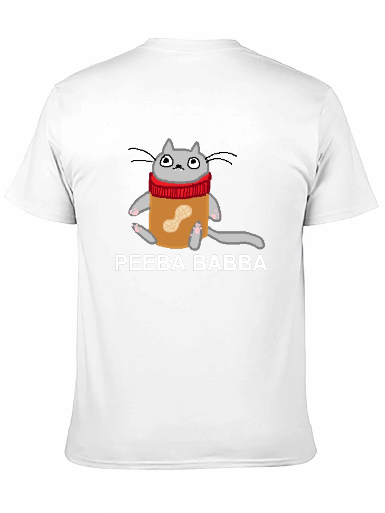 Black Peeba Babba Cat in Peanut Butter Jar T-Shirt view 11