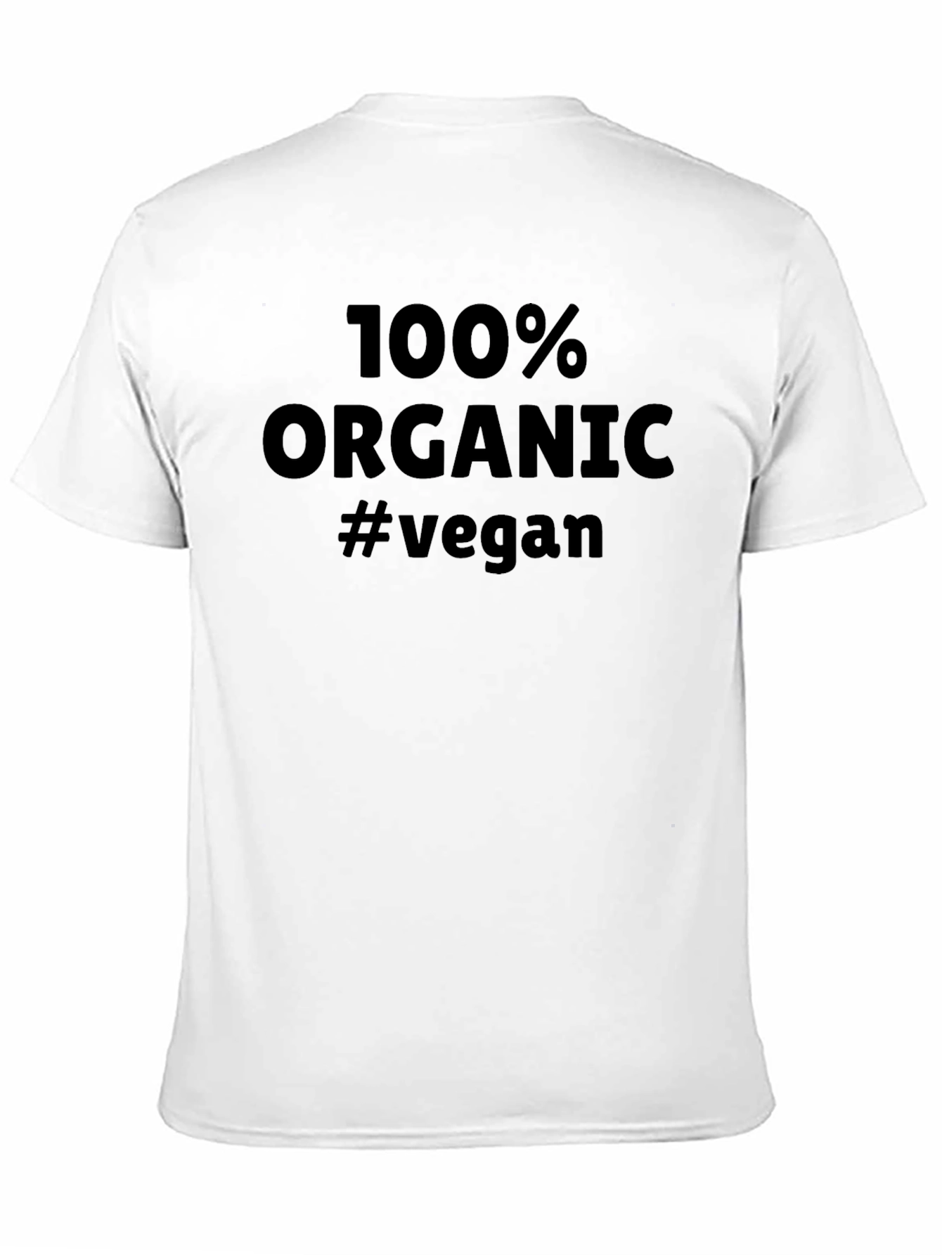 Black 100% Organic Vegan T-Shirt - Black Crew Neck Tee view 11