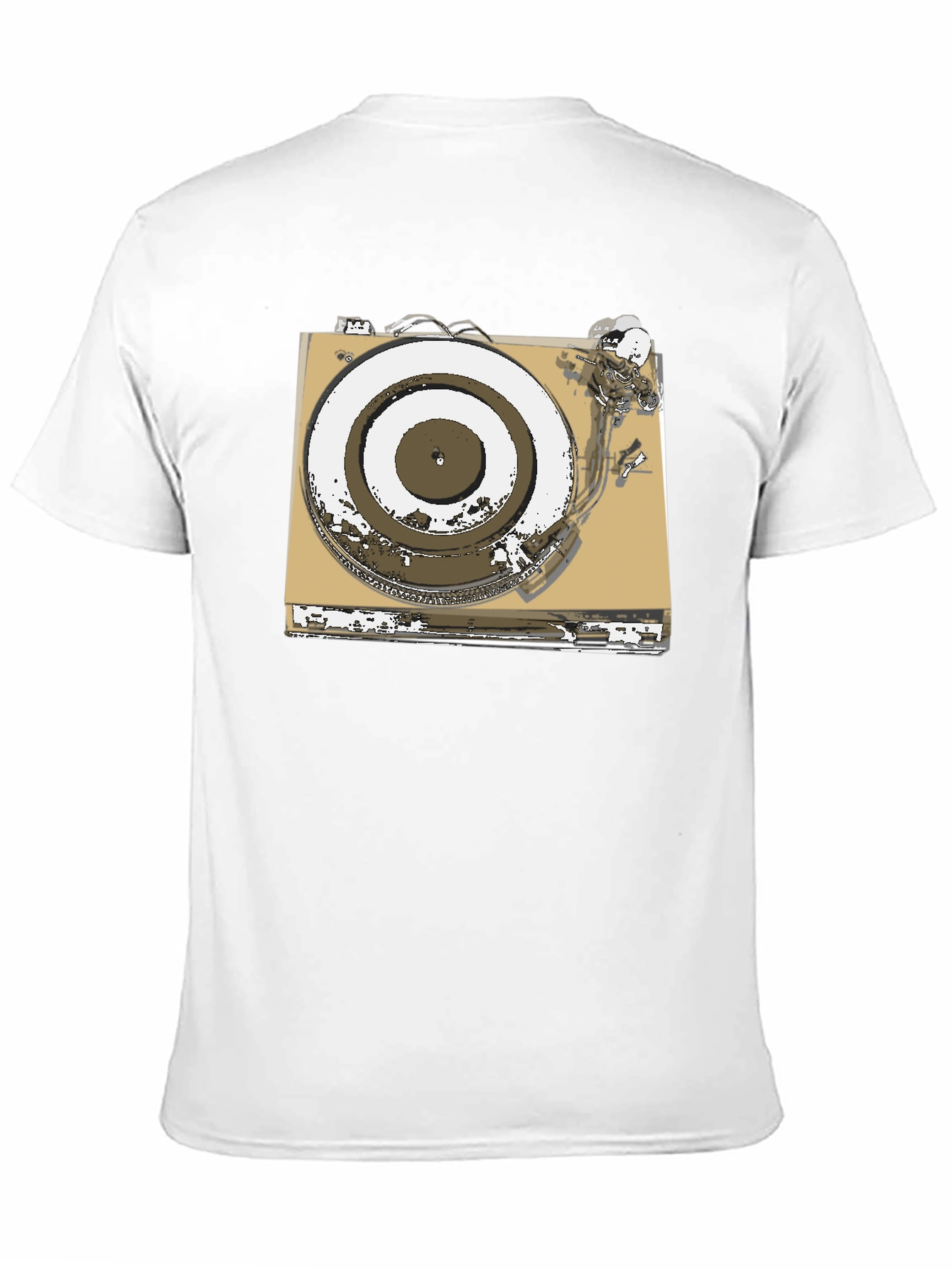 Black Vintage Turntable Graphic Tee - DJ Music Lover view 11