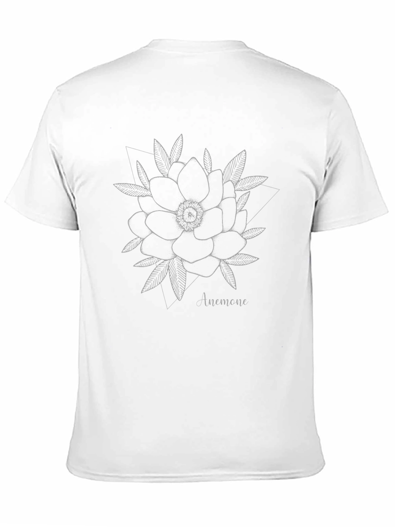 Black Floral Line Art Black T-Shirt view 11
