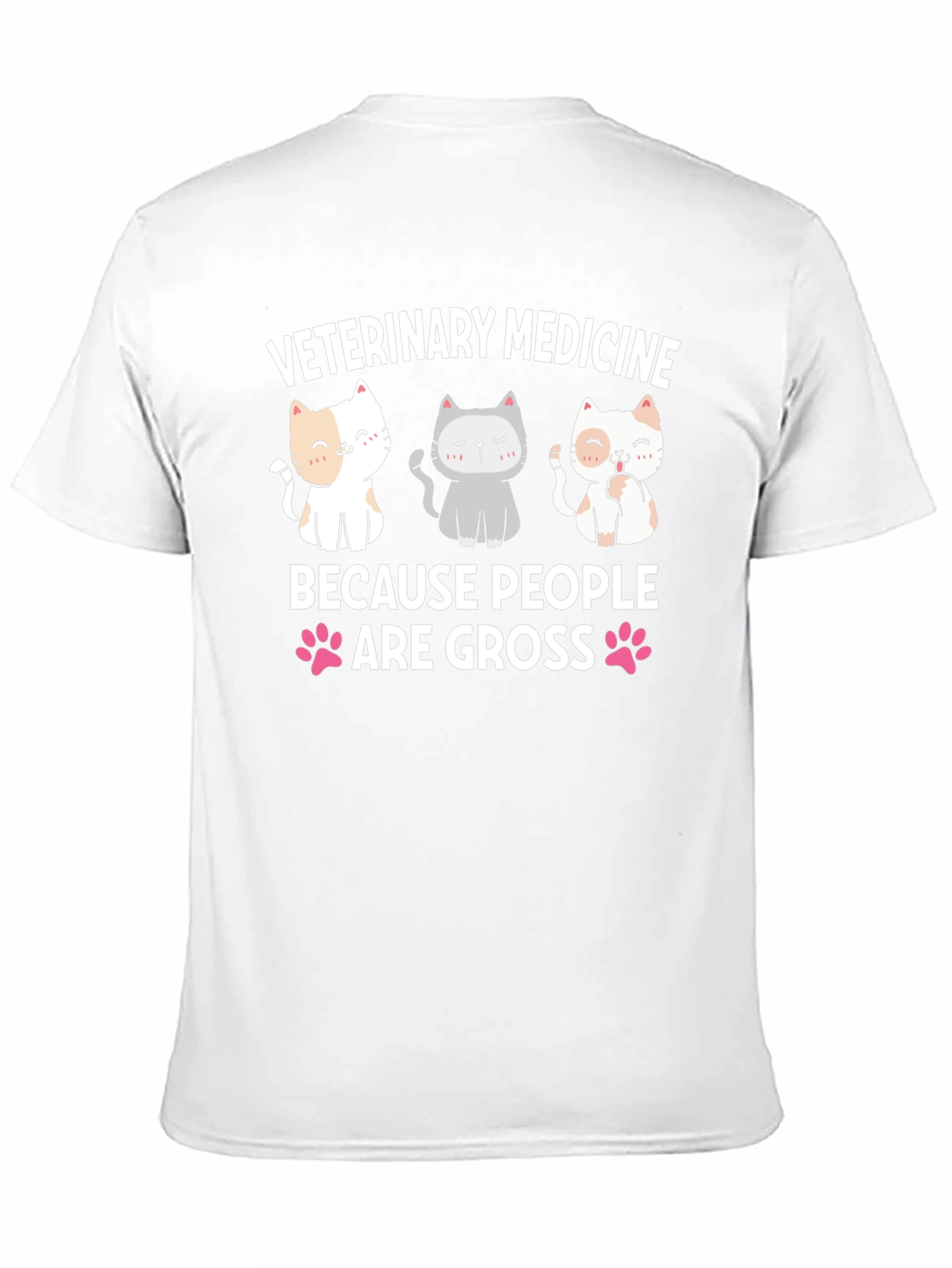 Black Veterinary Medicine T-Shirt - Cute Cat Design view 11