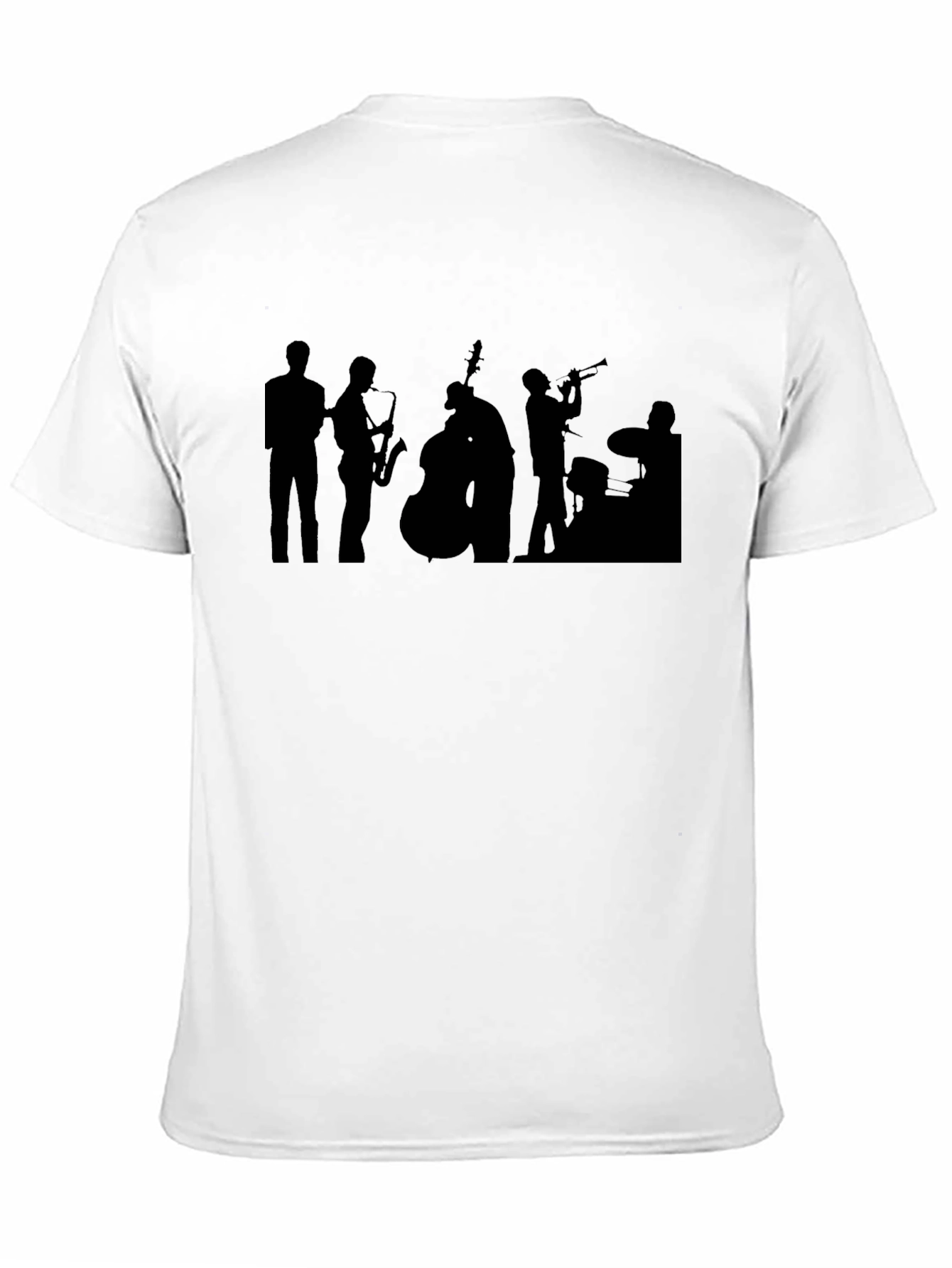 Black Jazz Band Silhouette Graphic Tee - Black Cotton view 11