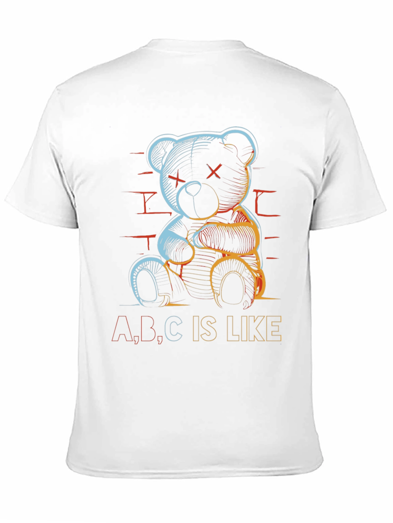 Black Abstract Teddy Bear T-Shirt view 11