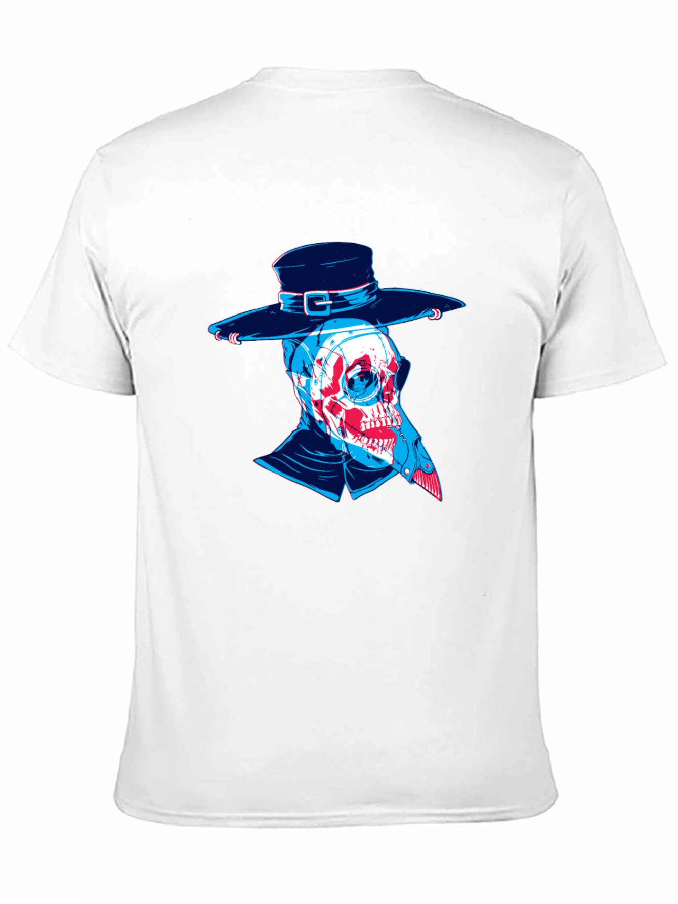 Black Plague Doctor Skull Graphic Tee - Unique Design view 11