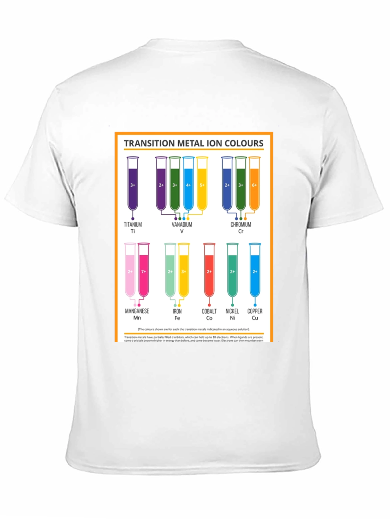 Black Transition Metal Ion Colours T-Shirt view 11