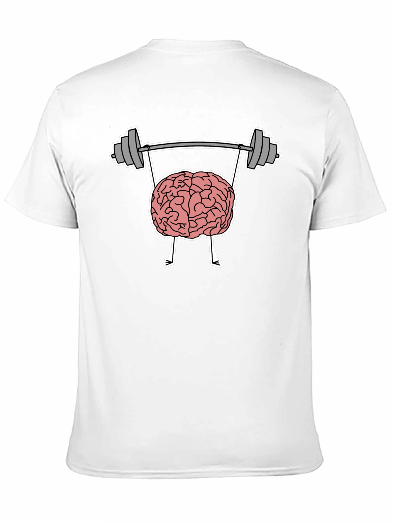 Black Brain Lifting Weights Graphic Tee - Black Cotton T-Shirt view 11
