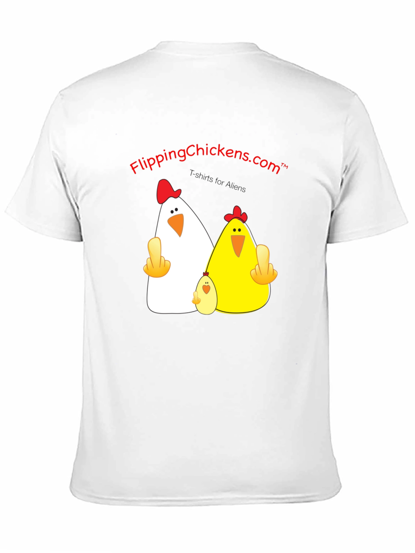 Black Flipping Chickens T-Shirt Funny Alien Design view 11