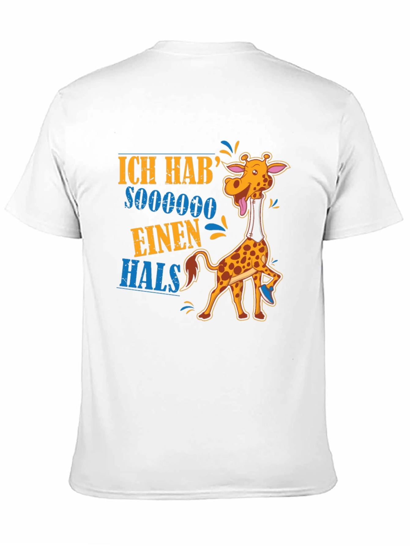 Black Funny Giraffe 'Ich Hab' Sooooooo Einen Hals' T-Shirt view 11