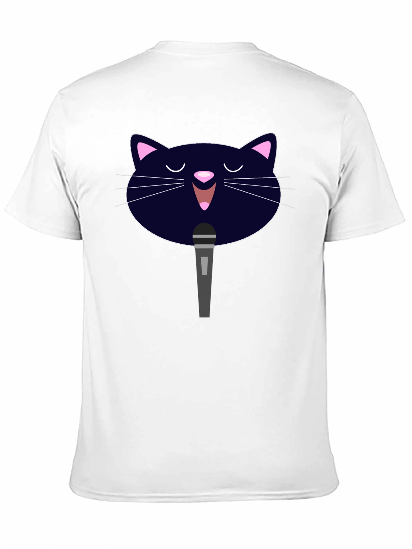Black Karaoke Cat Graphic Tee - Black Cotton T-Shirt view 11