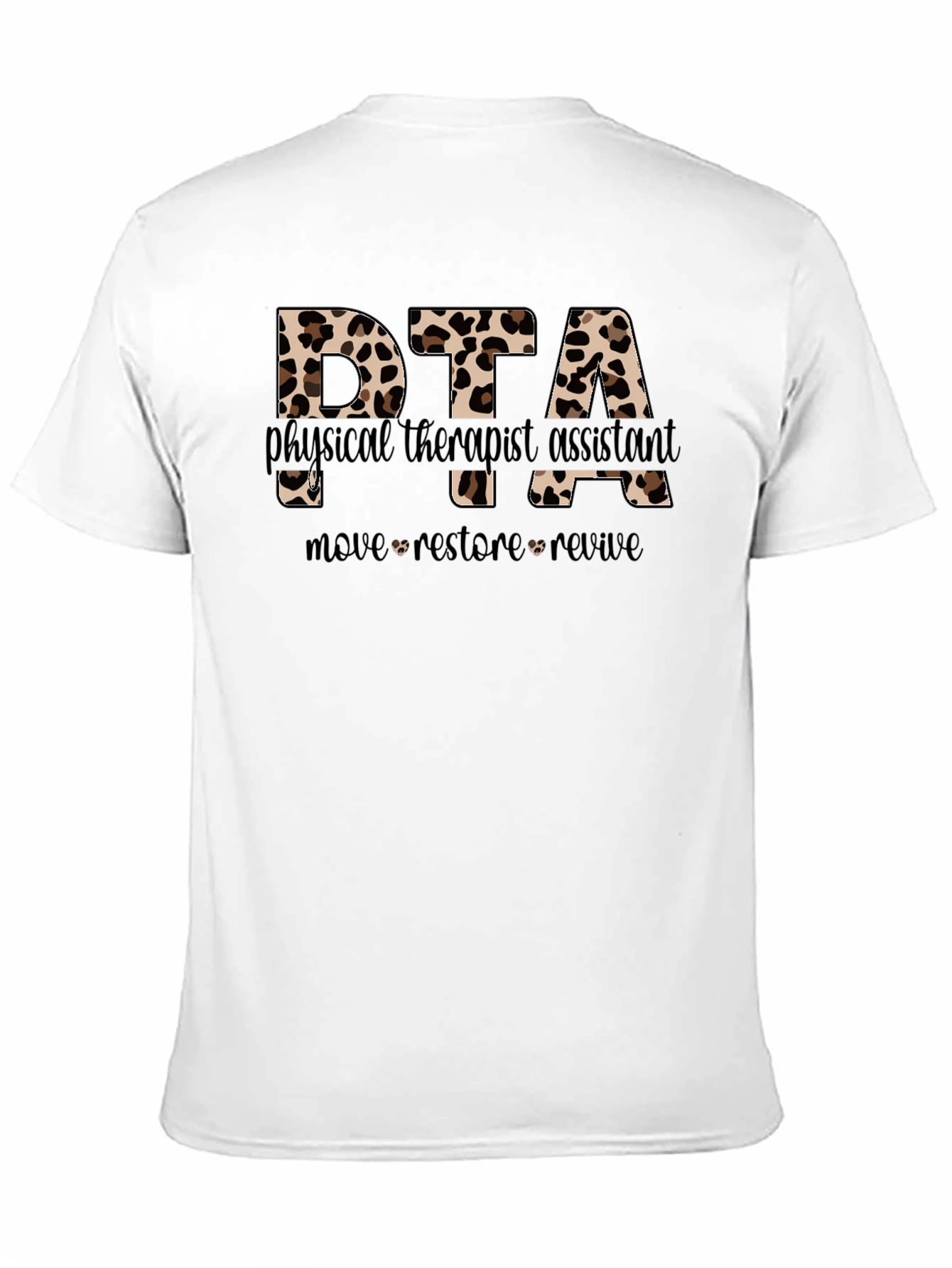 Black DTA Physical Therapy Assistant Leopard Print T-Shirt view 11