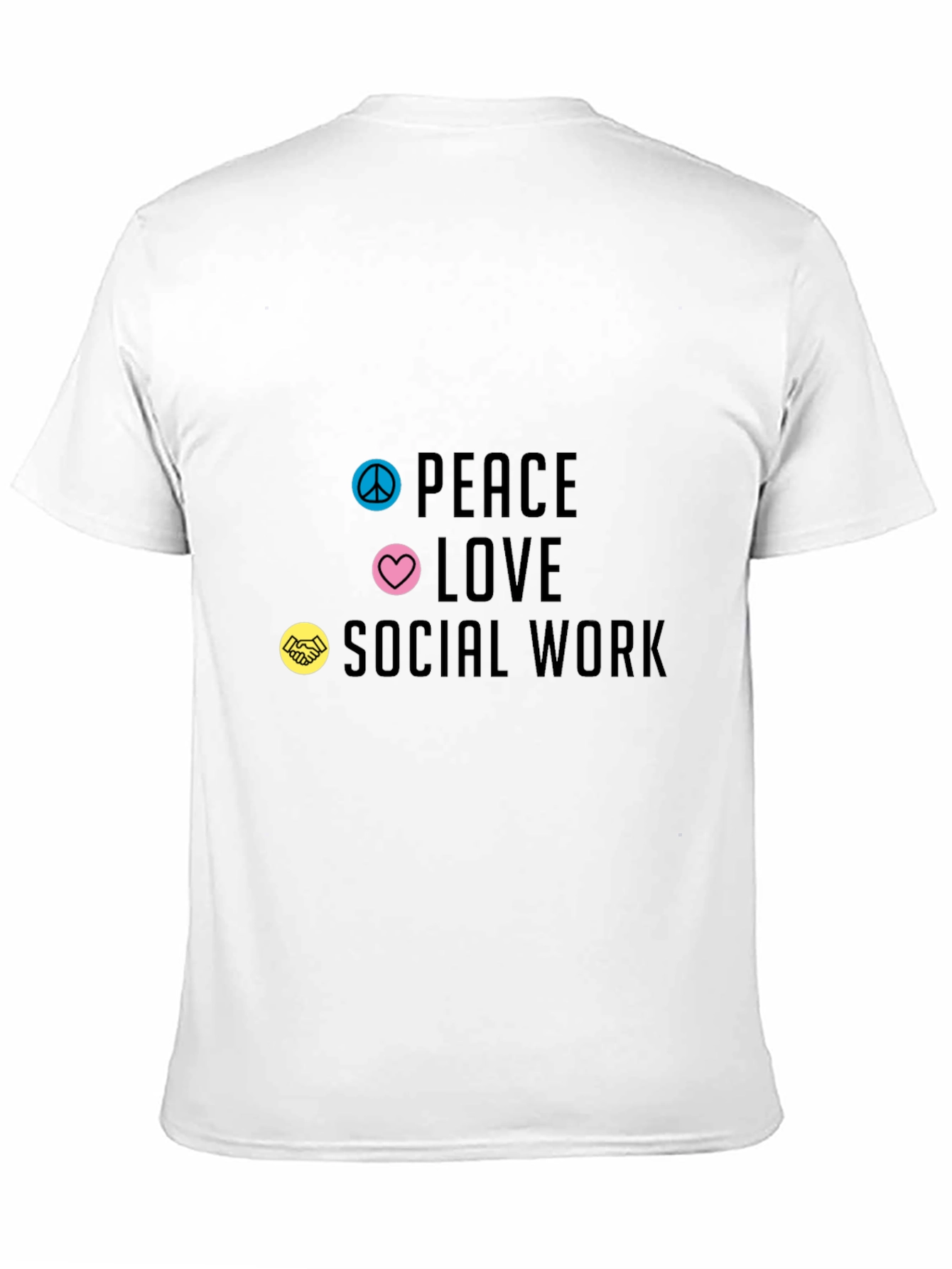 Black Peace Love Social Work Graphic Tee view 11