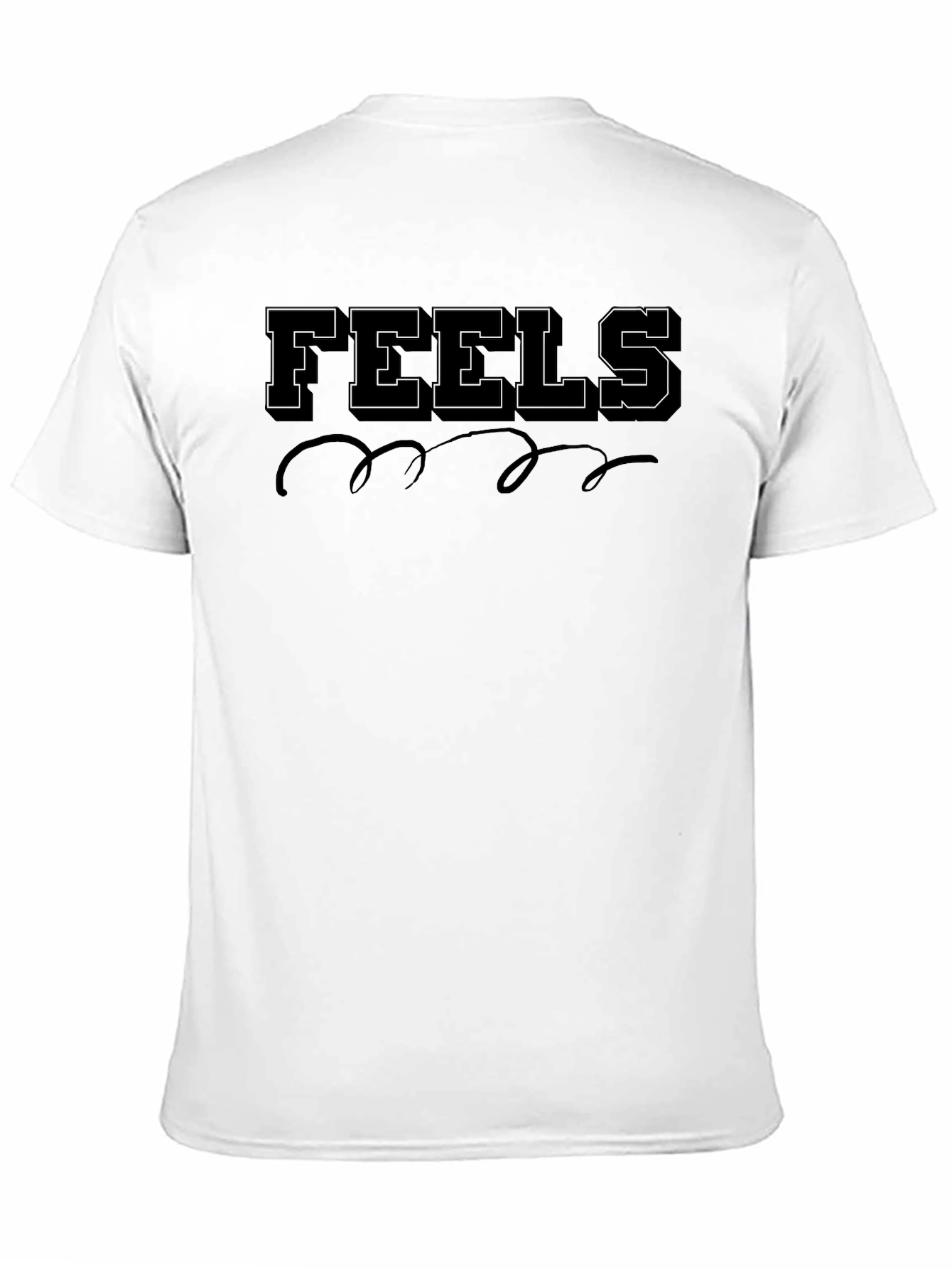Black "Feels" Graphic Print Black T-Shirt view 11