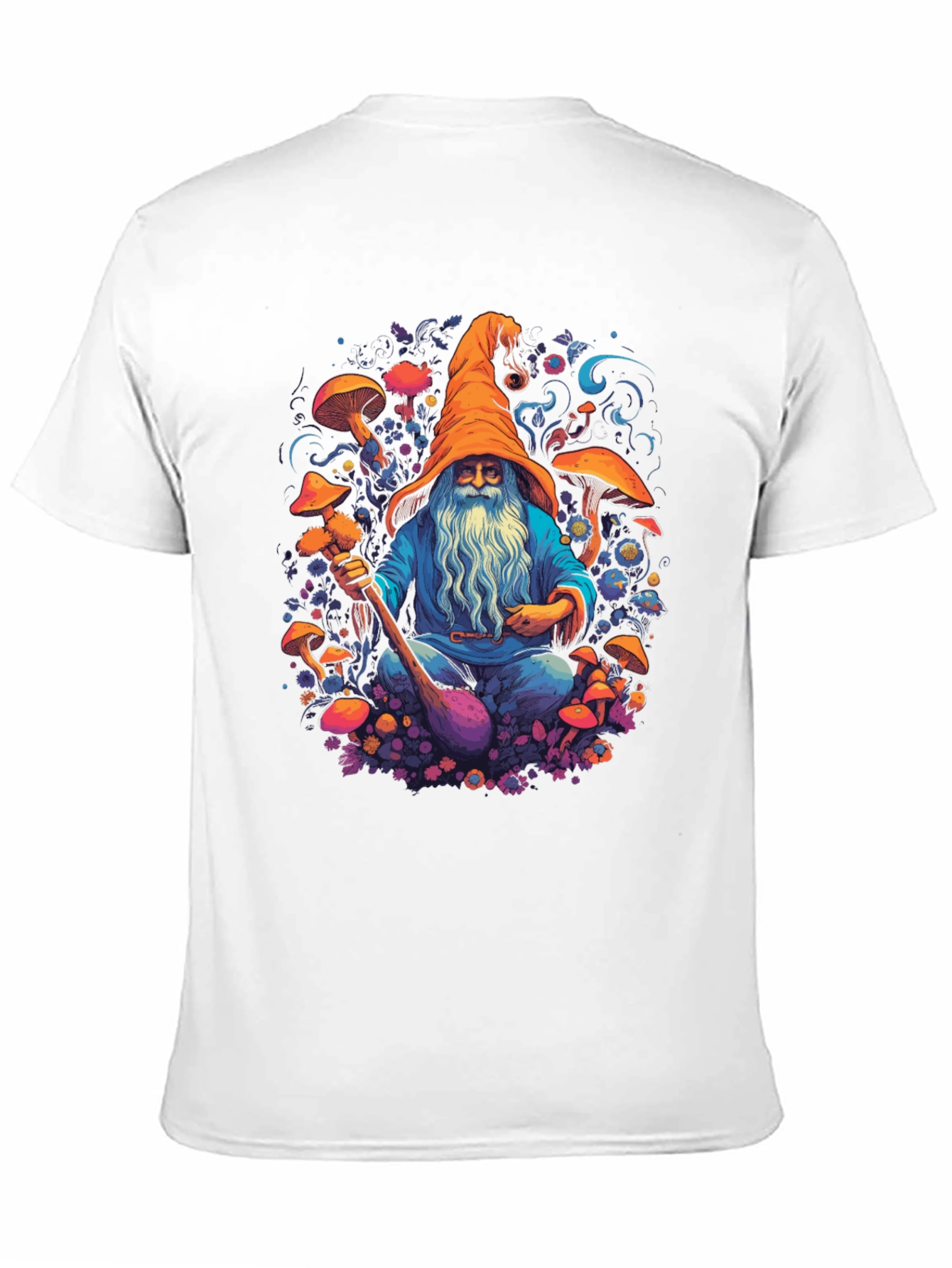 Black Wizard Mushroom Black T-Shirt view 11