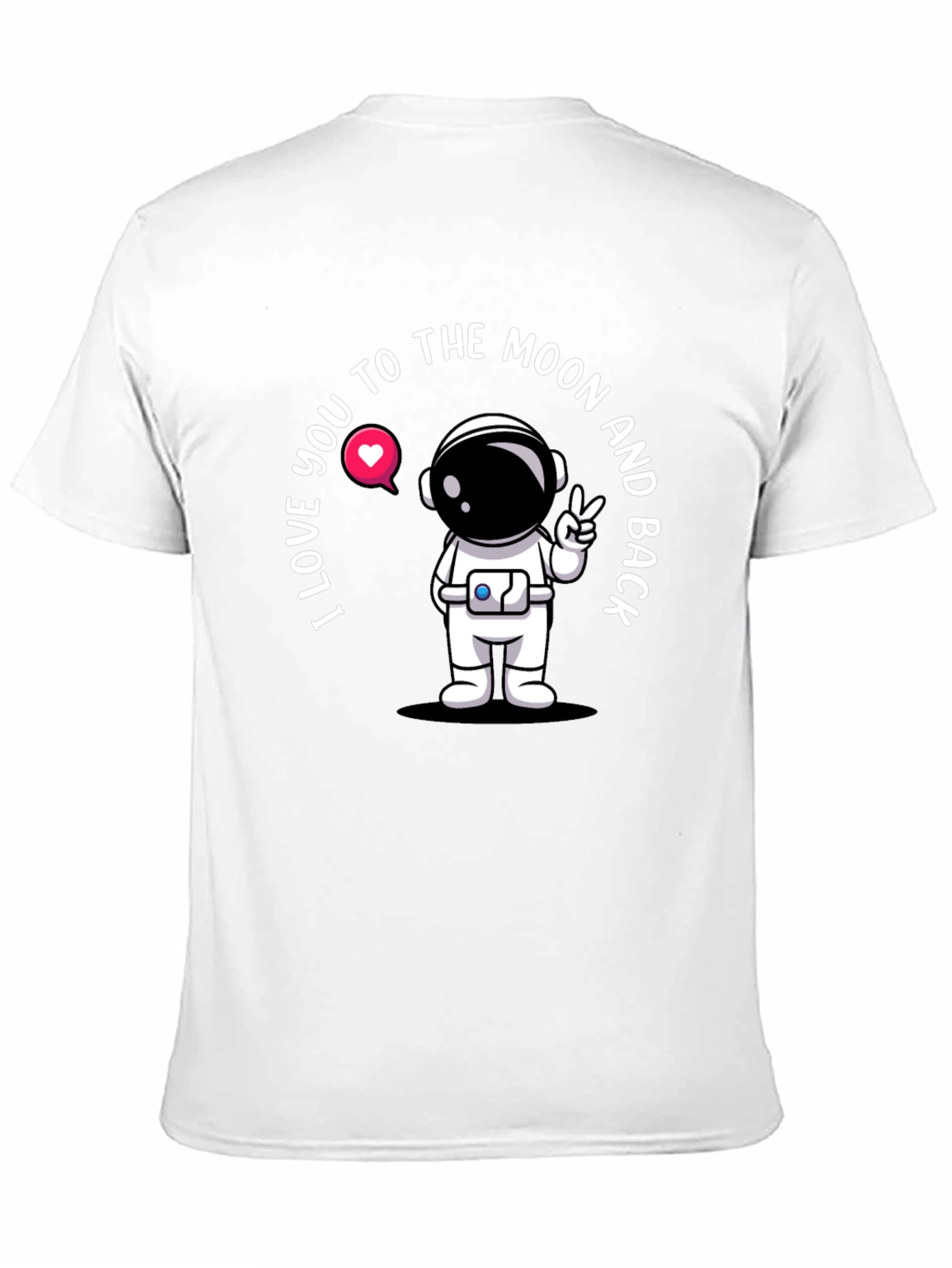 Black I Love You To The Moon Astronaut Black T-Shirt view 11
