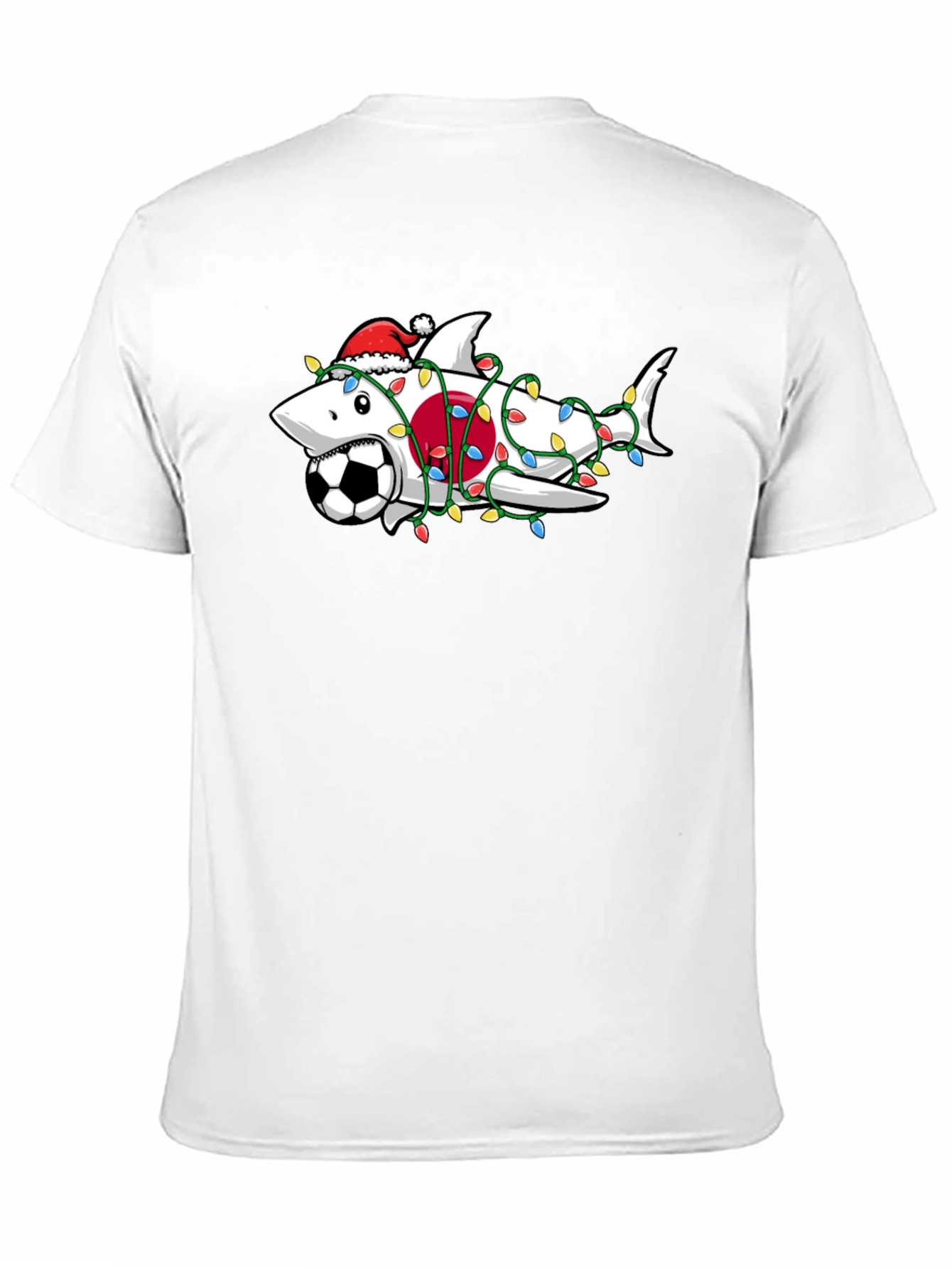 Holiday Shark Soccer Black T-Shirt - 11