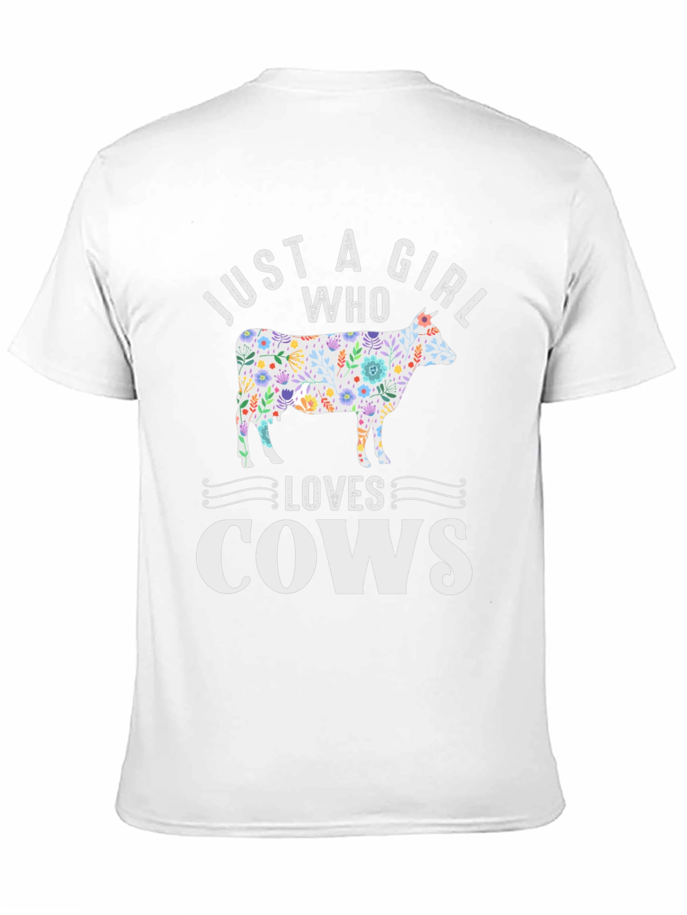 Black Floral Cow Lover T-Shirt: Just a Girl Who Loves Cows view 11