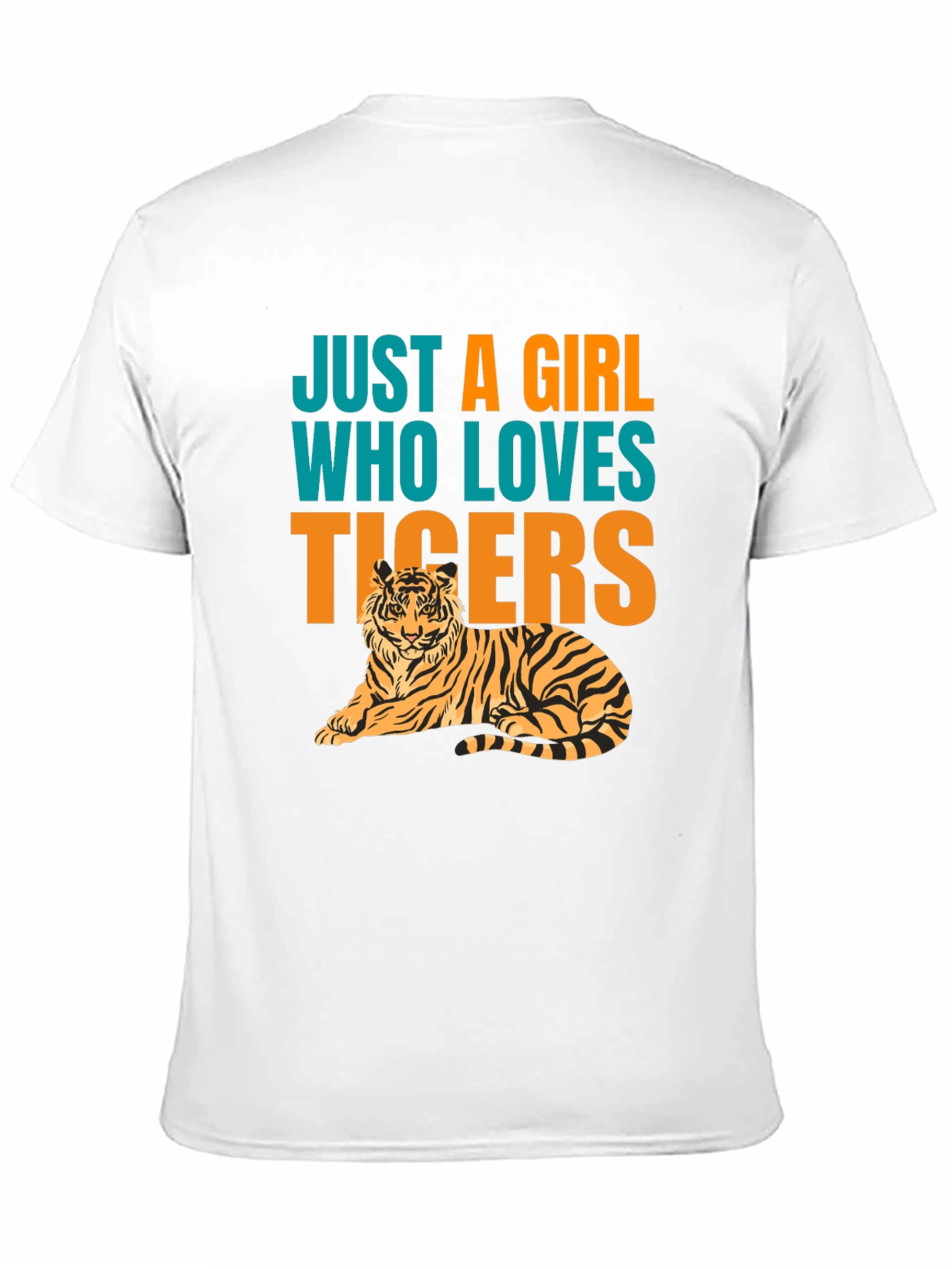 Black Just A Girl Who Loves Tigers T-Shirt view 11