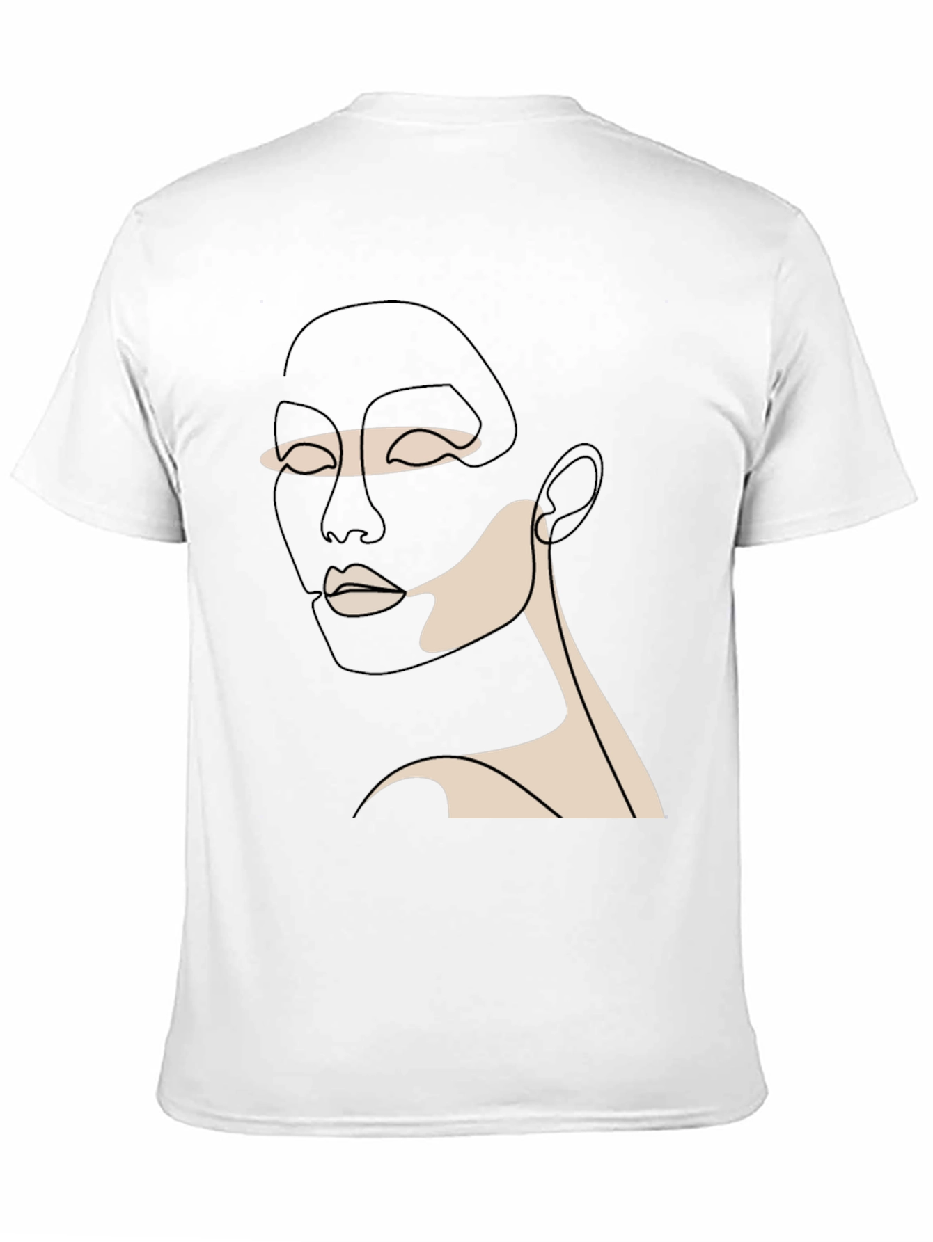 Black Minimalist Face Line Art Black T-Shirt view 11