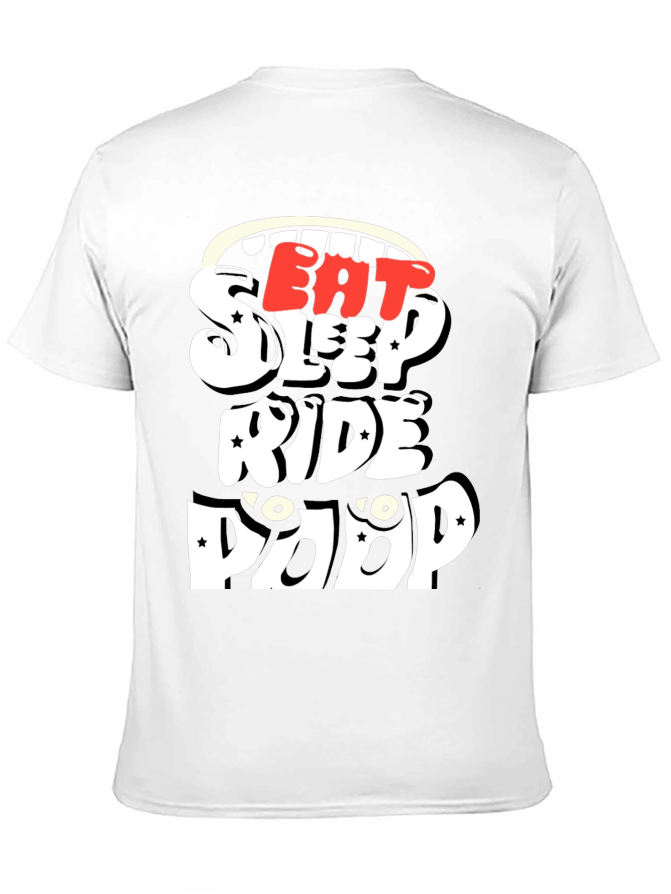 Black Eat Sleep Ride Poop Funny T-Shirt view 11