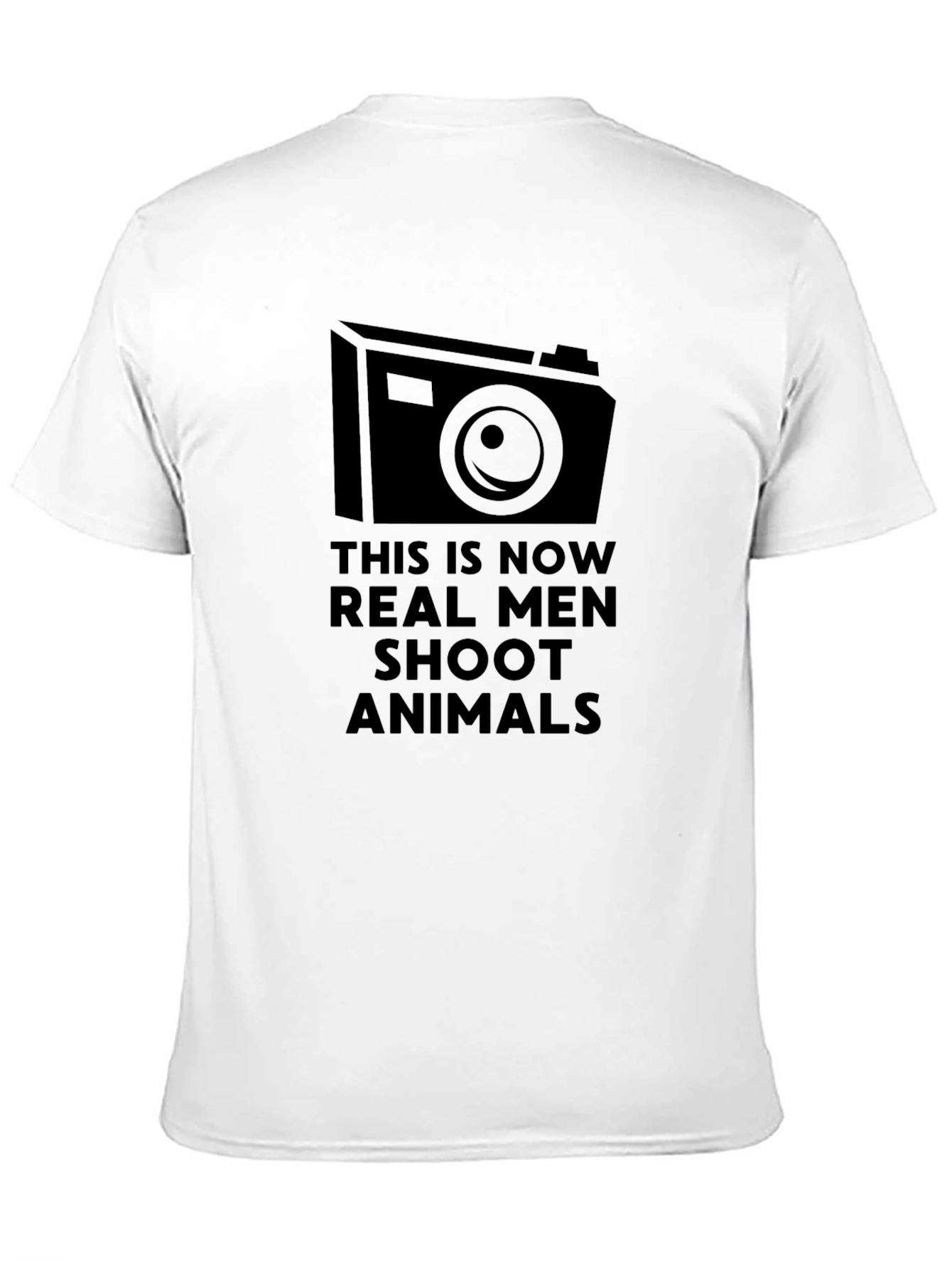 Black Real Men Shoot Animals T-Shirt view 11