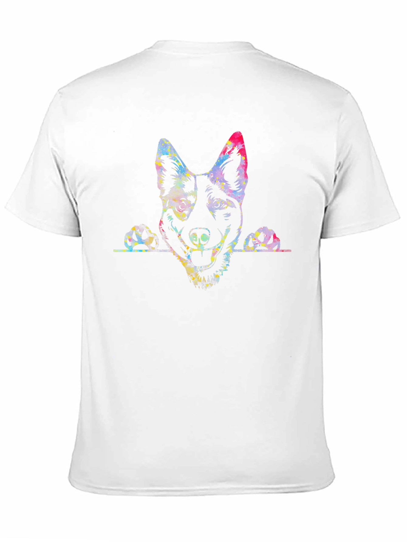 Black Dog Portrait Men's Black Graphic T-Shirt view 11