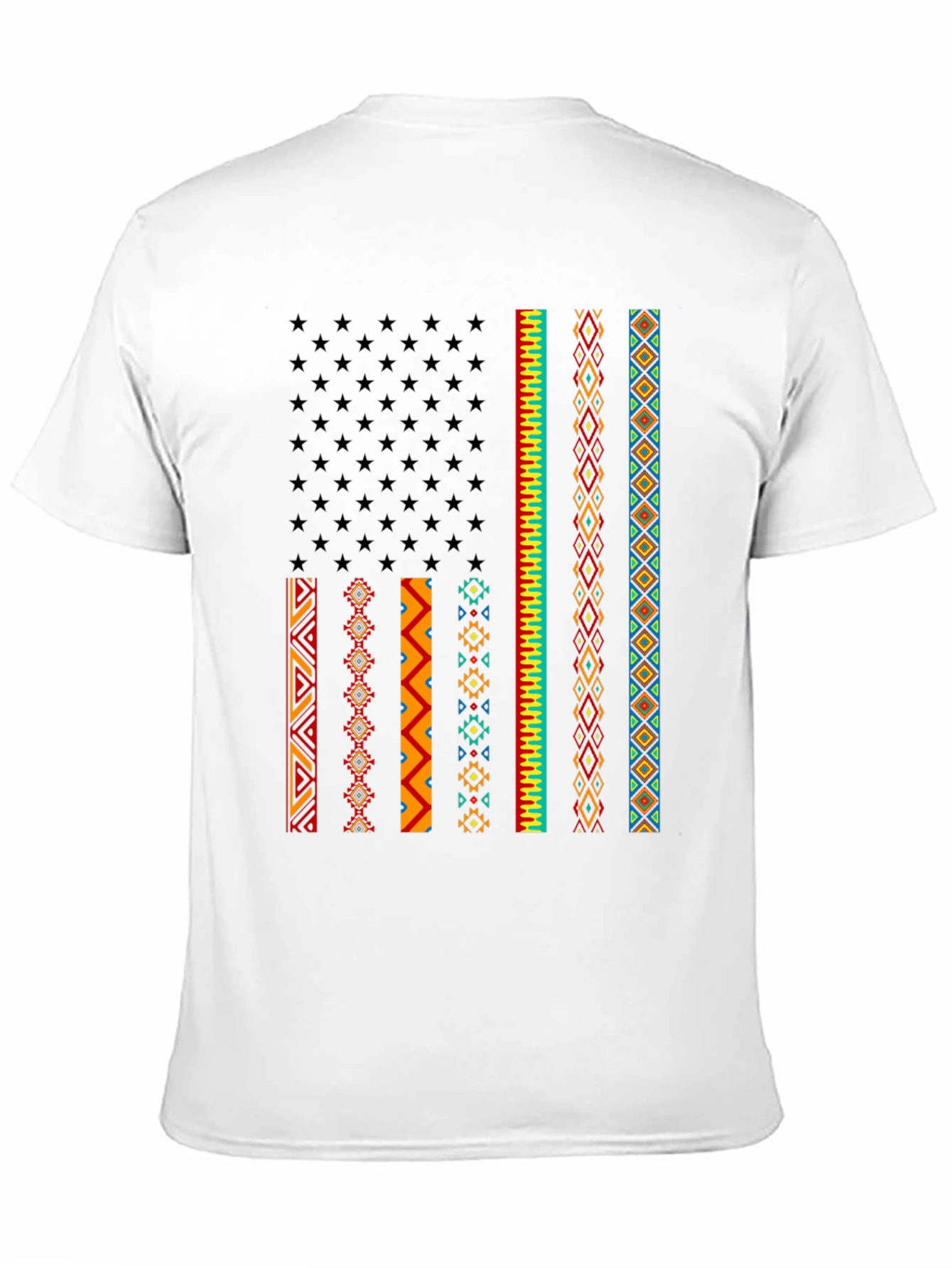 Black Aztec American Flag Graphic Tee view 11