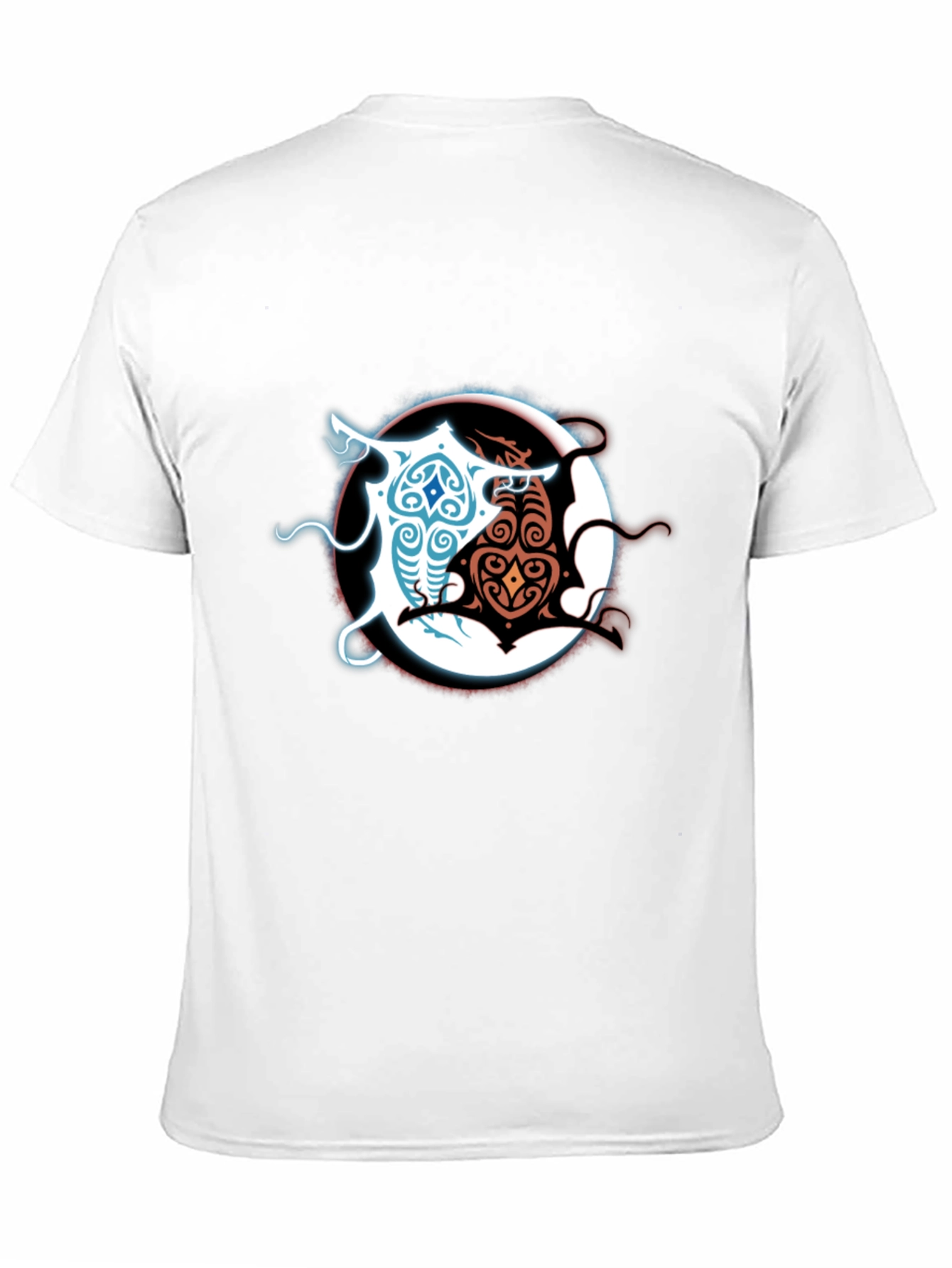 Black Yin Yang Dragons Graphic Tee - Black Cotton Blend view 11