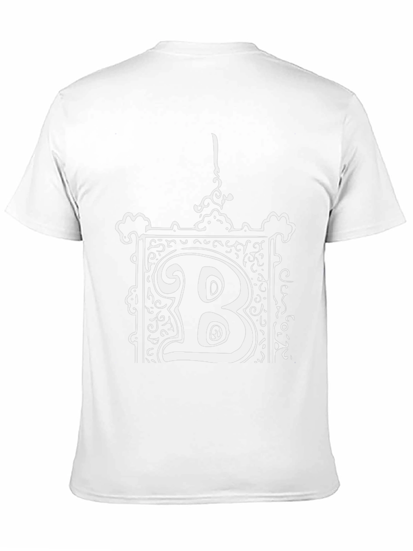 Ornate "B" Graphic Tee - Black Cotton Blend - 11