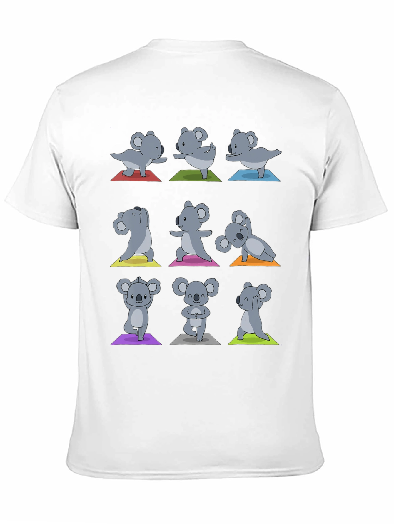 Black Yoga Koala T-Shirt: Men's Black Cotton Tee view 11