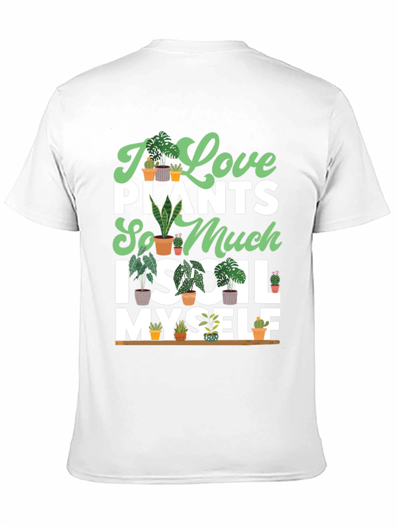 Black I Love Plants T-Shirt view 11