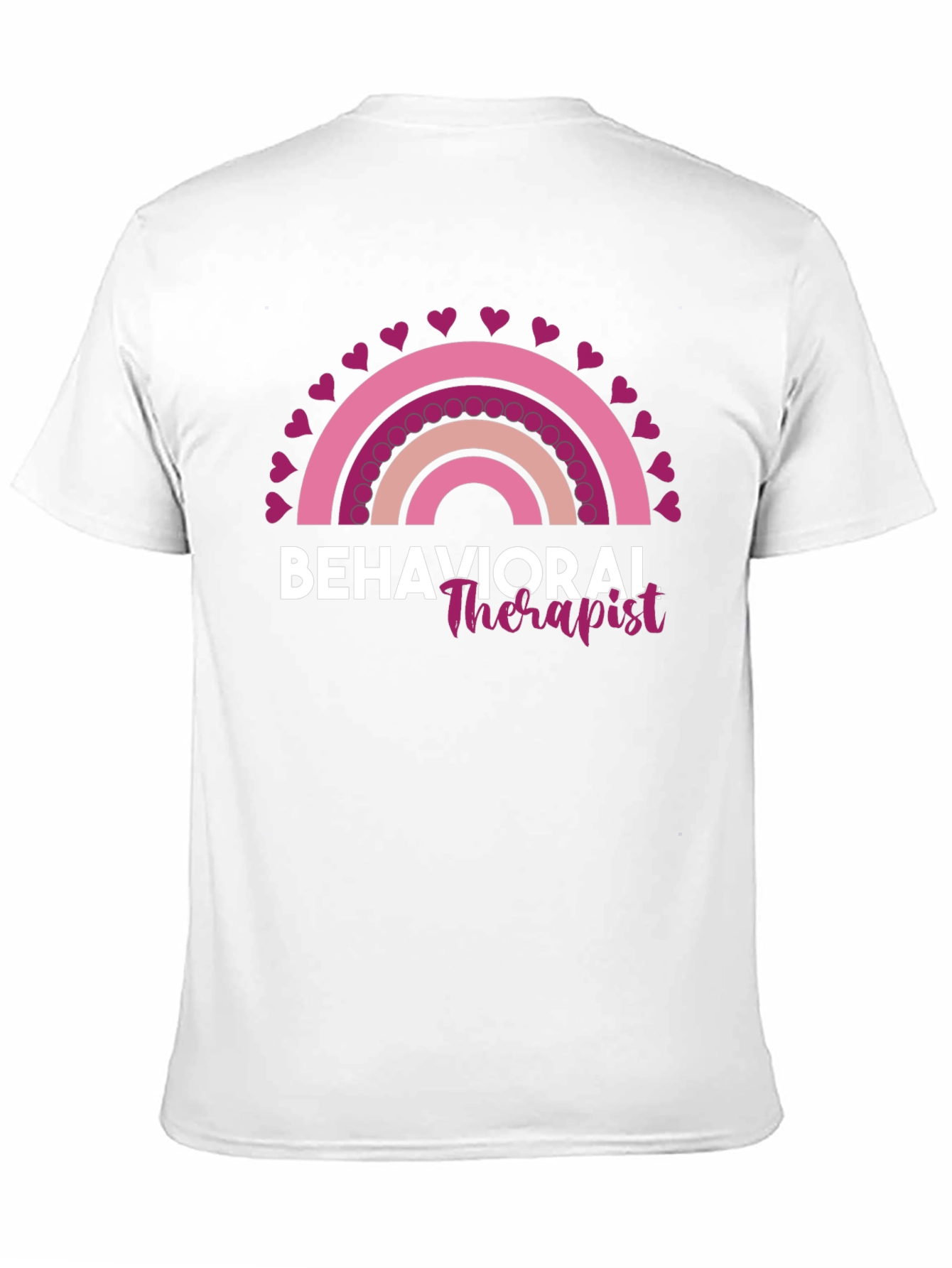 Black Behavioral Therapist Rainbow Heart T-Shirt view 11