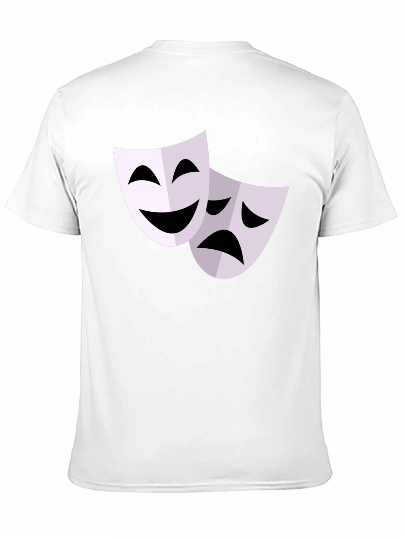 Black Comedy Tragedy Mask Graphic T-Shirt - Black view 11