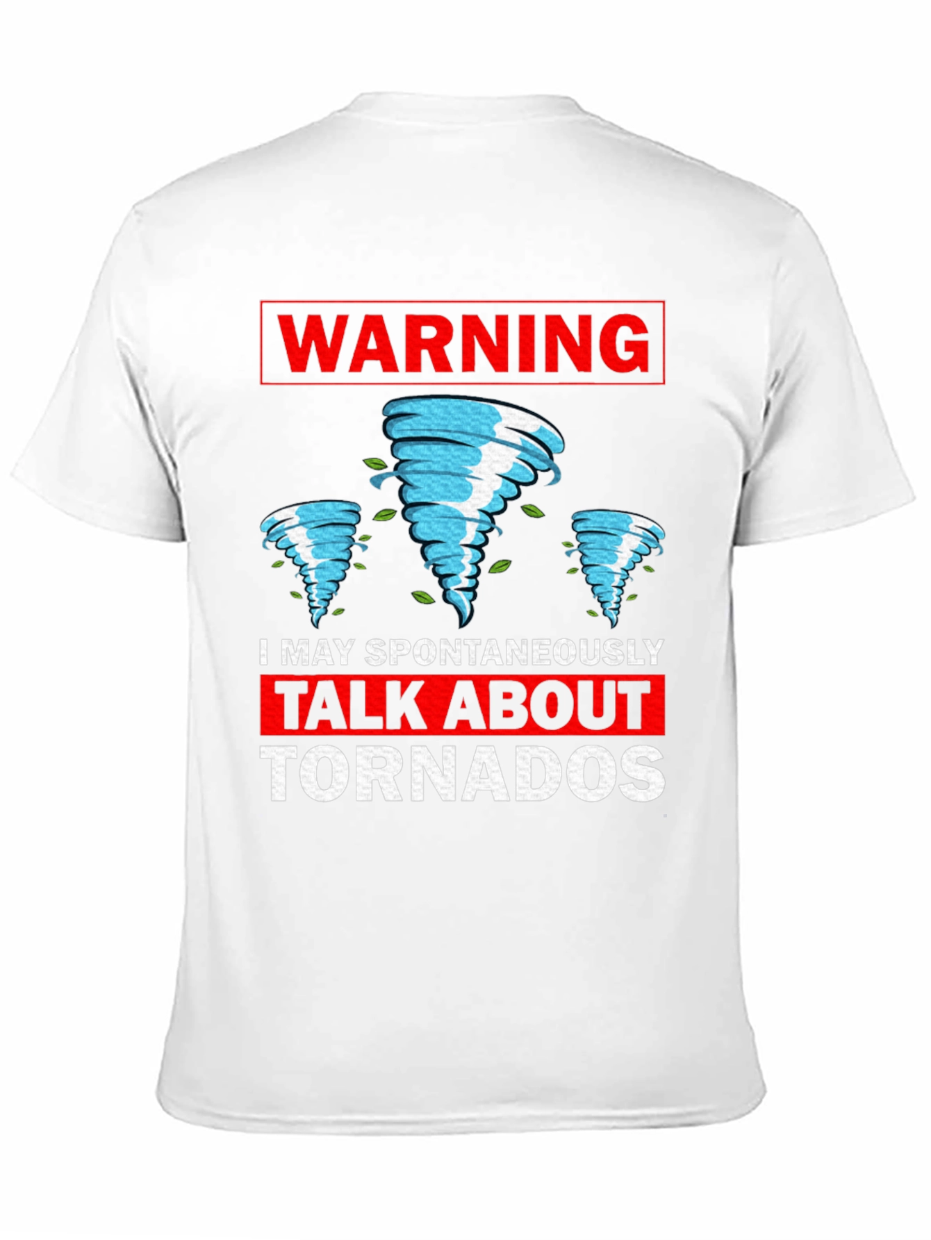 Black Warning Tornado T-Shirt - Funny Weather Tee view 11